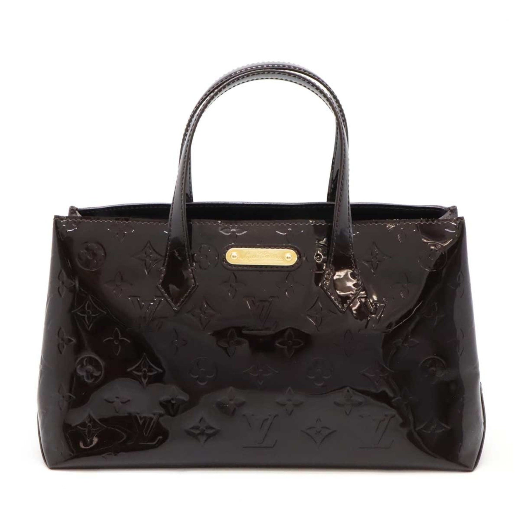 LOUIS VUITTON Louis Vuitton Monogram Vernis Wilshire PM Handbag Tote Bag Patent Calf Amarante M93641