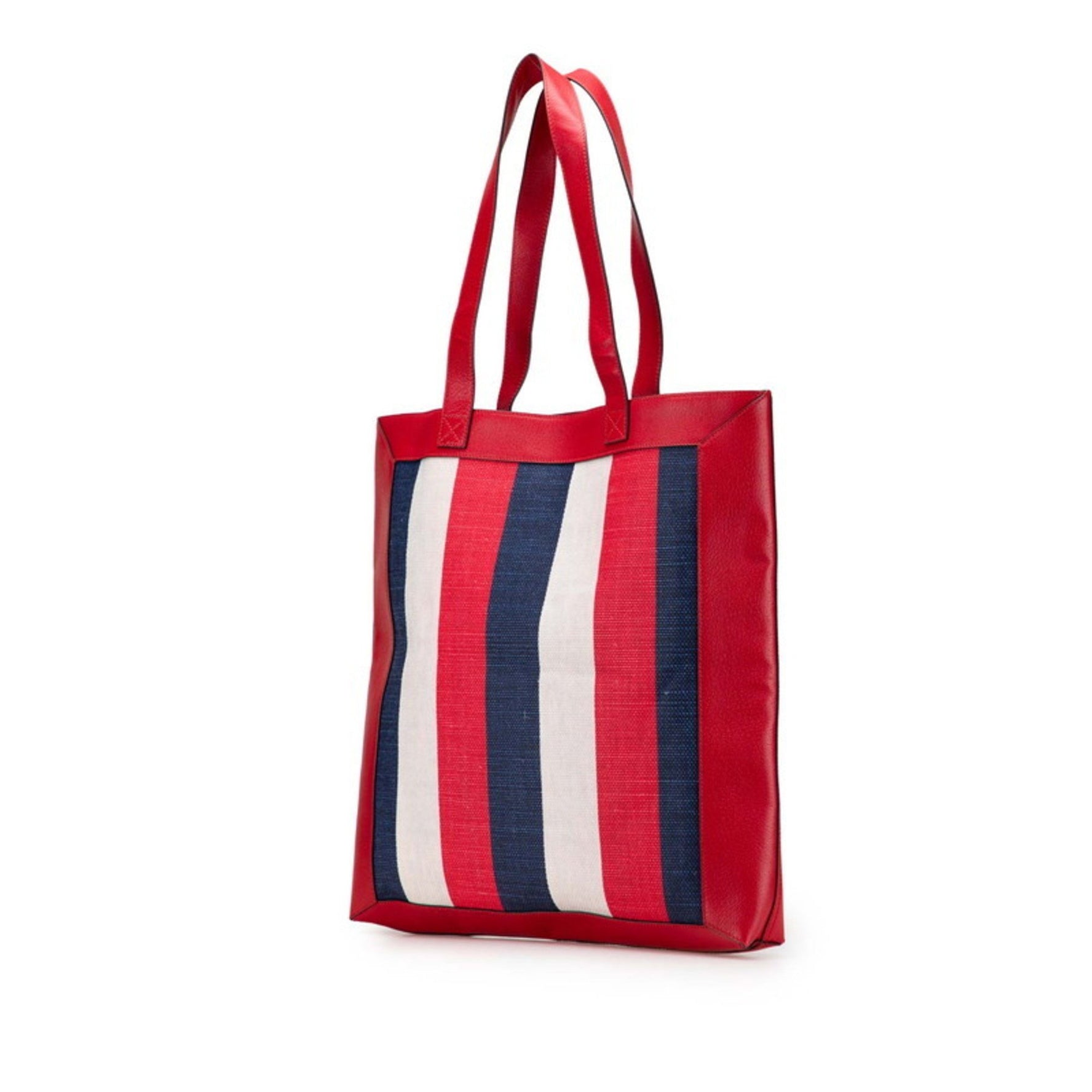 Gucci Soho Tricolor Tote Bag Red Navy White Leather Canvas