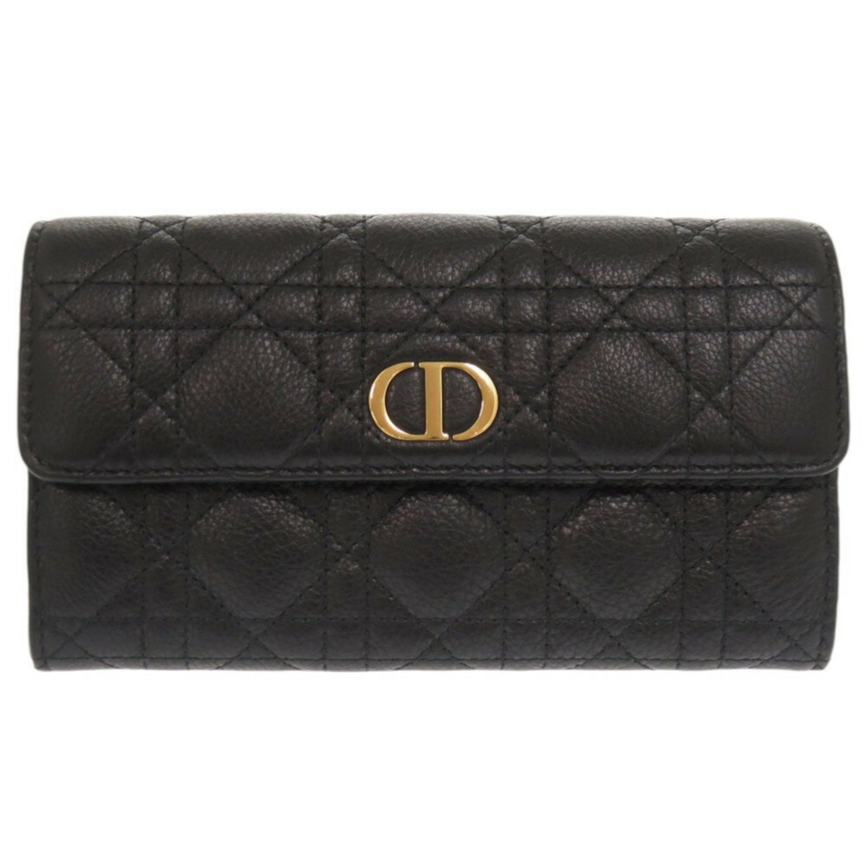 Like new Christian Dior Caro Orchid Cannage calfskin long wallet 0068