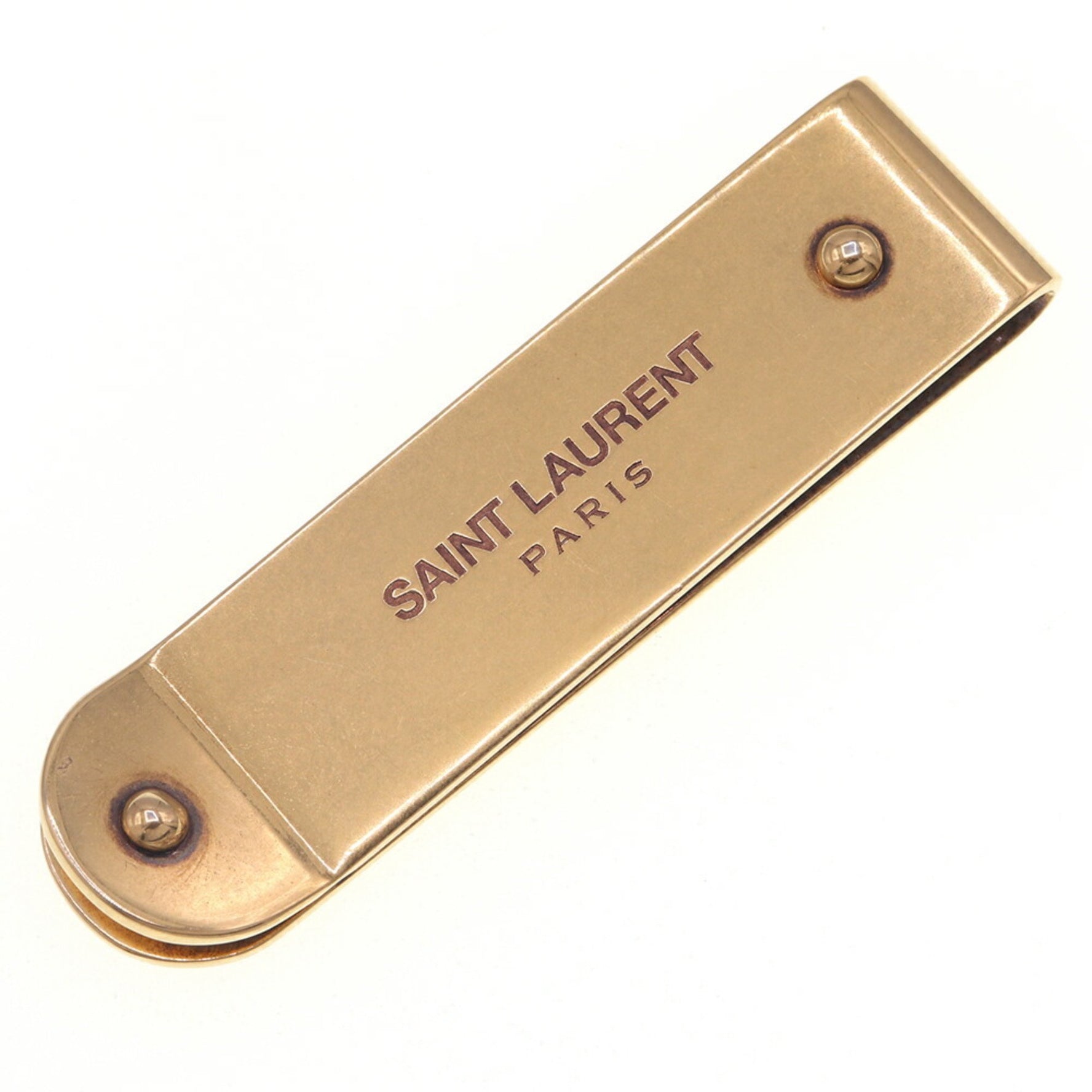 Saint Laurent Money Clip ID Bill Gold Metal Men's SAINT LAURENT