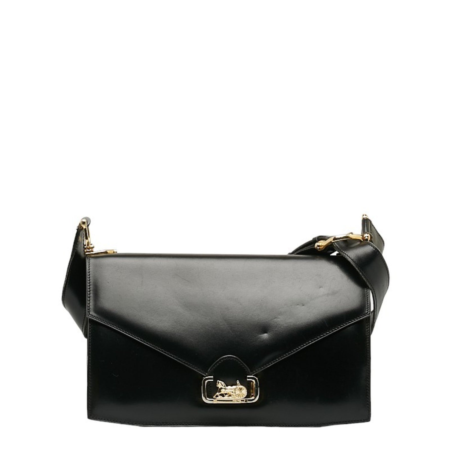 Celine Carriage Hardware One-Shoulder Bag Leather