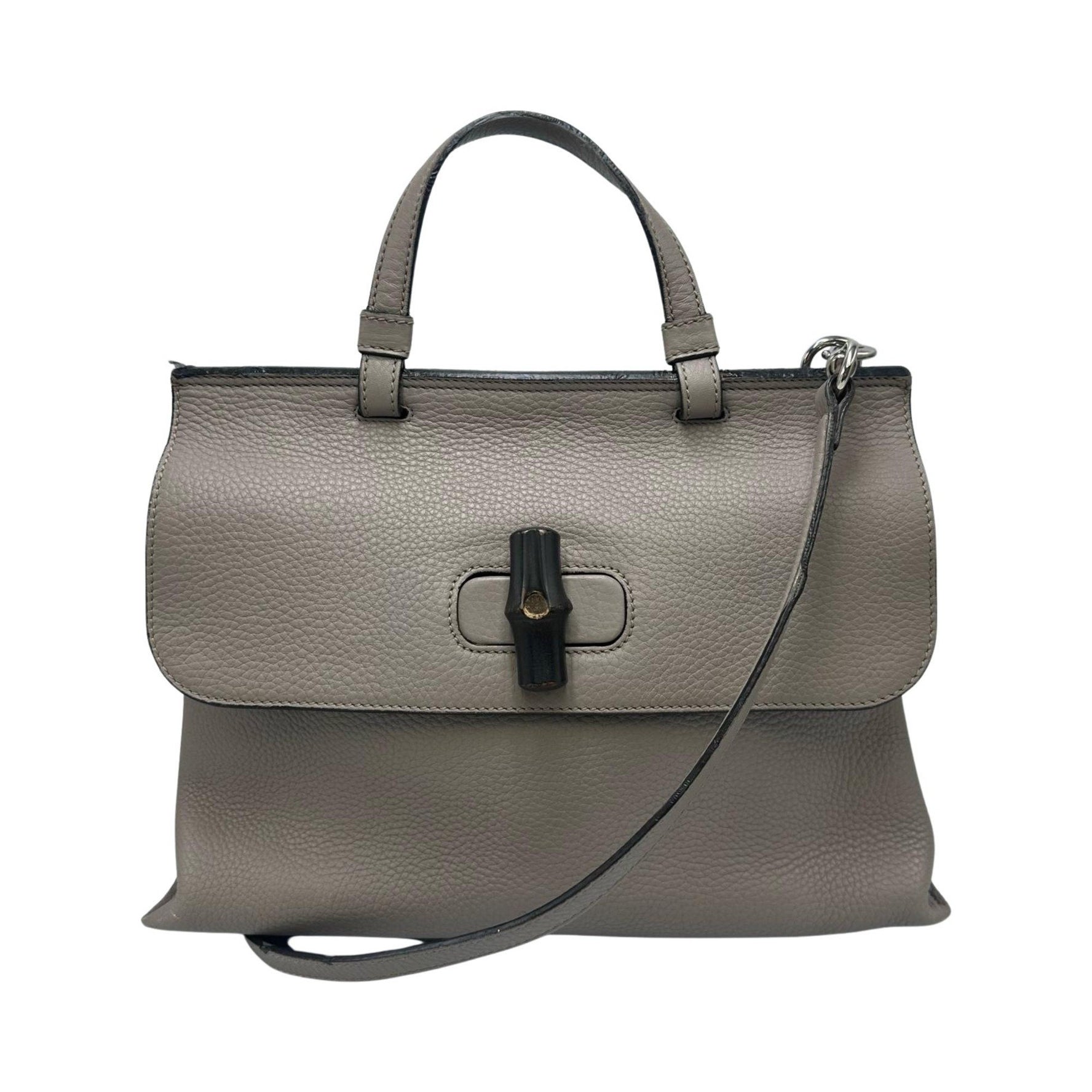 Gucci Bamboo Daily 2-Way Shoulder Bag in Grey Leather for Women