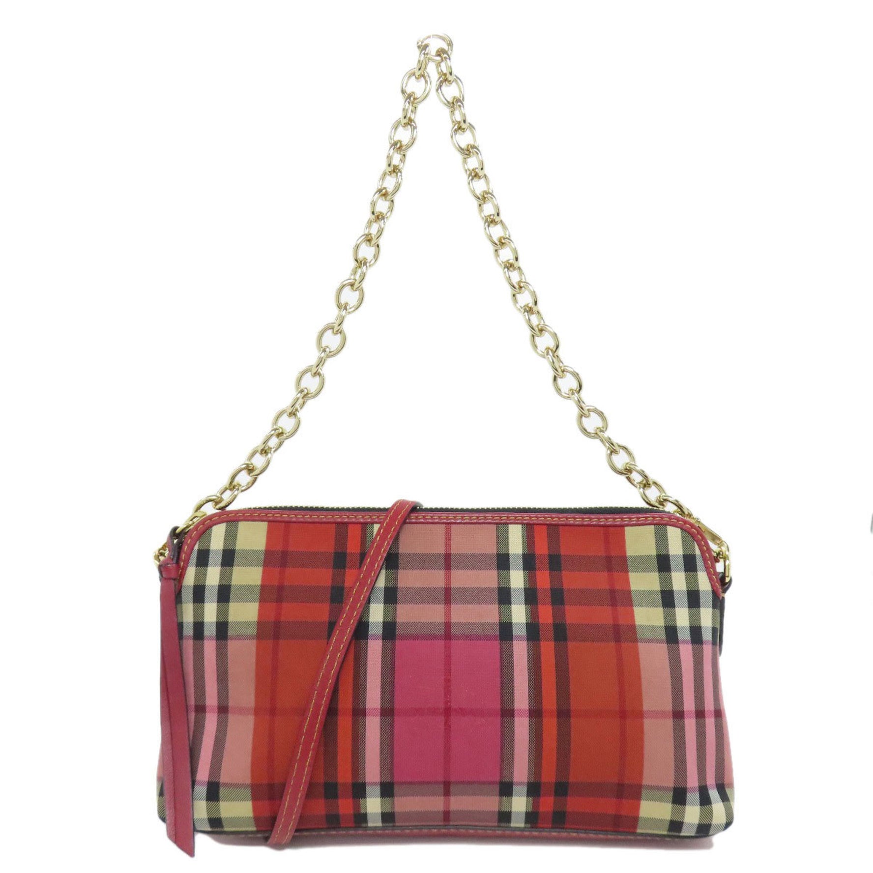Burberry Checked Shoulder Bag Canvas