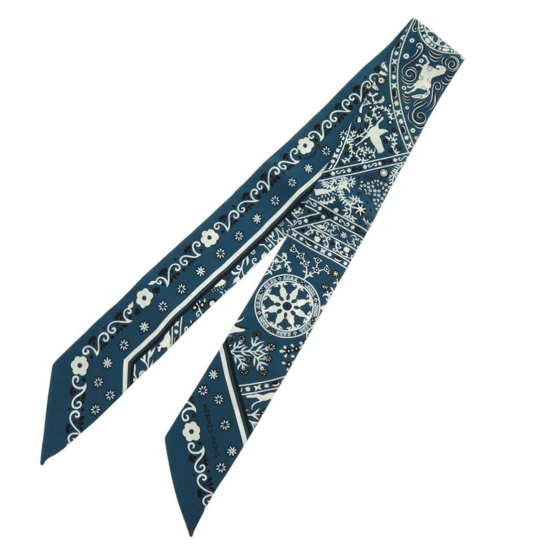 Hermès Twilly "Peuple du Vent" Silk Scarf