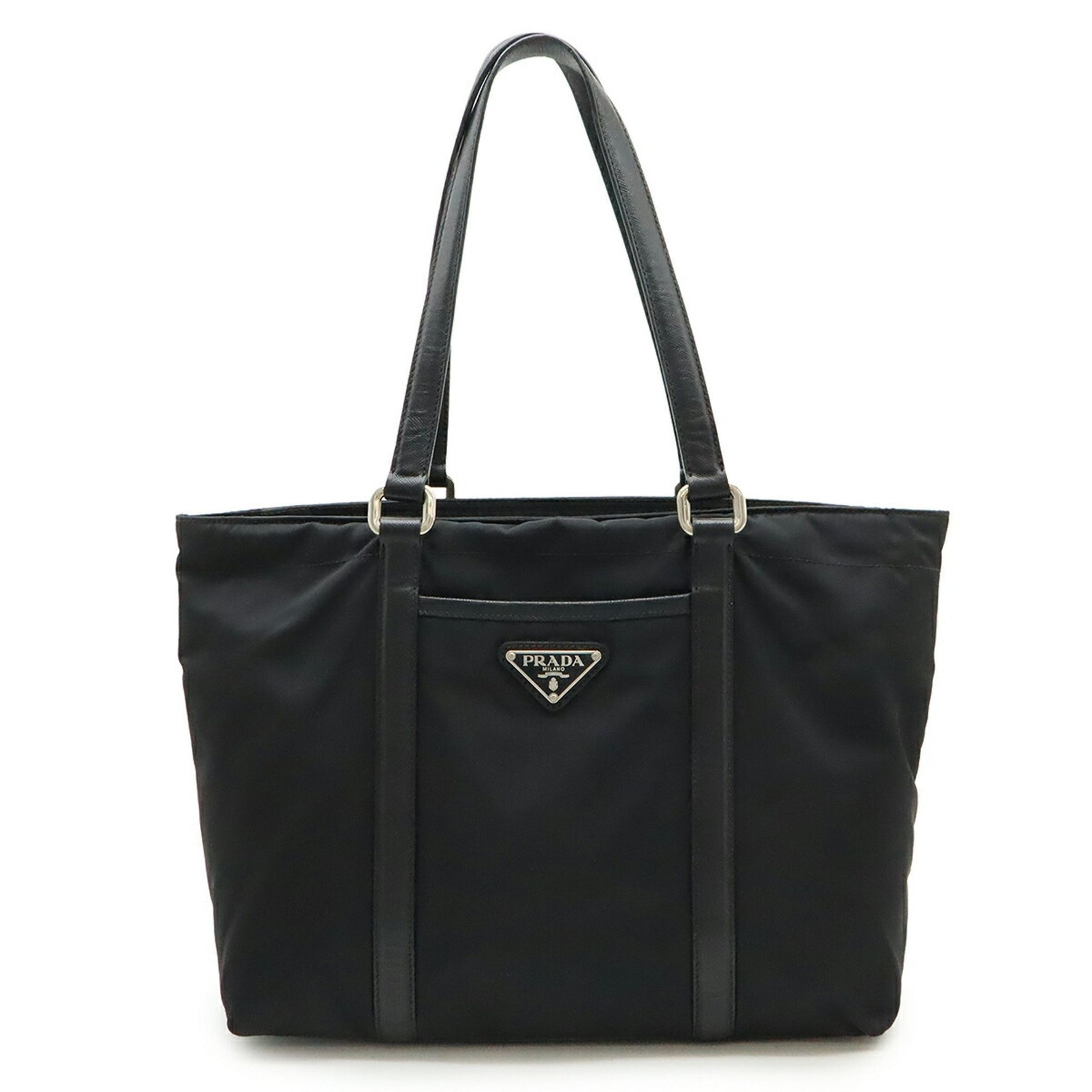 PRADA Tote Bag Shoulder Nylon Leather NERO Black