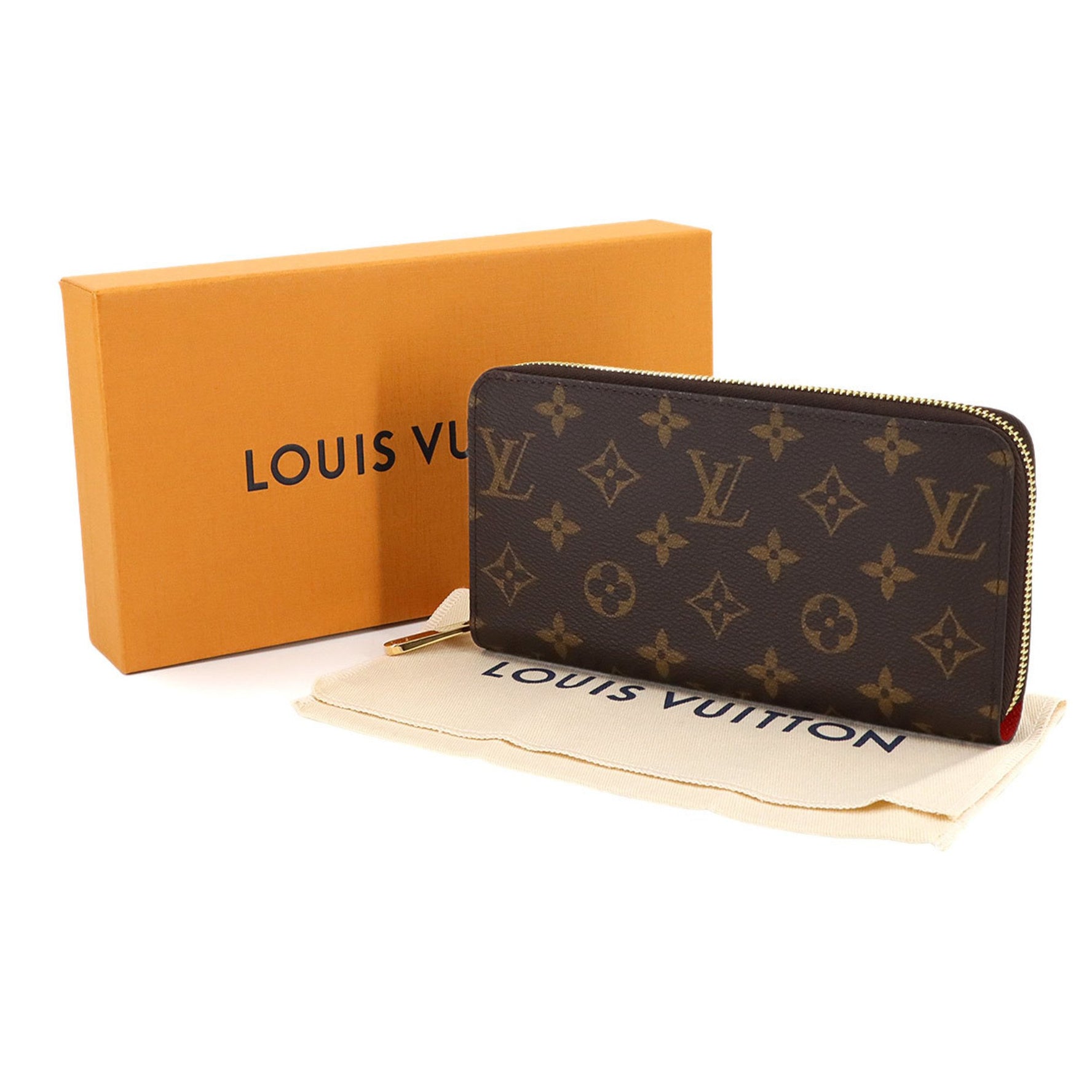 Louis Vuitton Monogram Zippy Wallet Round Long Coquelicot RFID