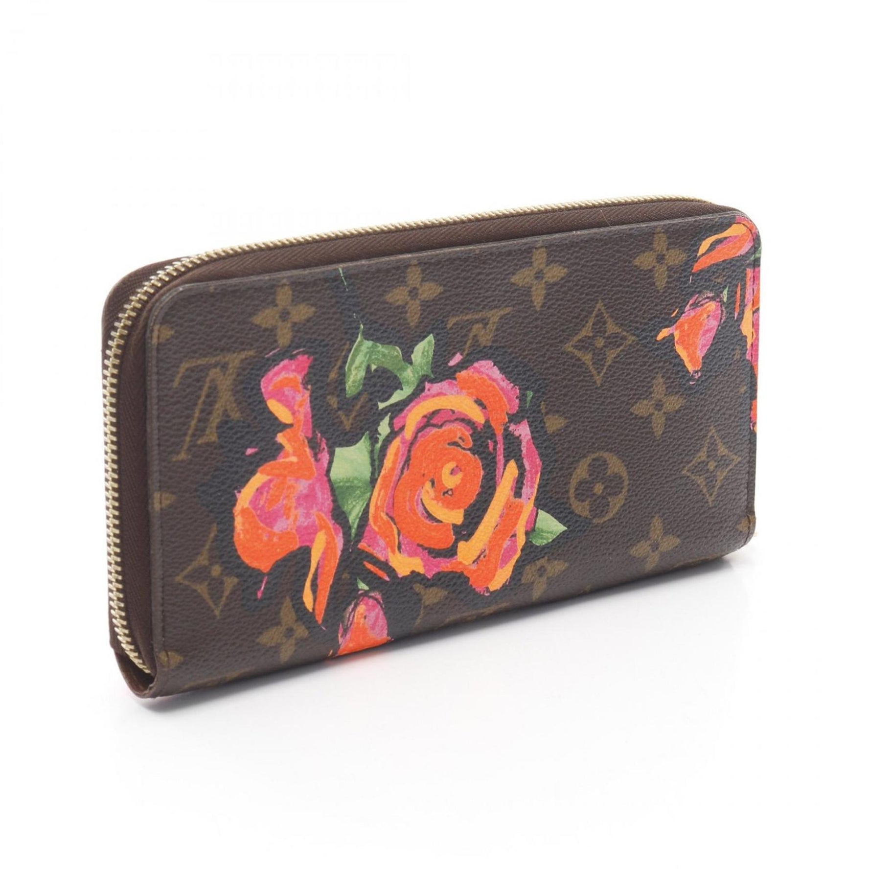 Louis Vuitton Zippy Wallet, Round Long Coated Canvas, Monogram Rose, Brown, Multicolor