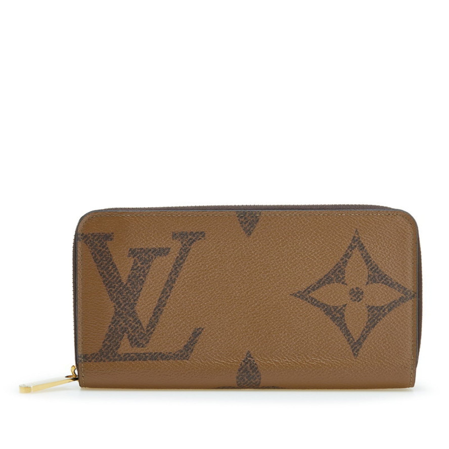 Louis Vuitton Monogram Giant Reverse Long Wallet with Round Zipper, Leather, LOUIS VUITTON