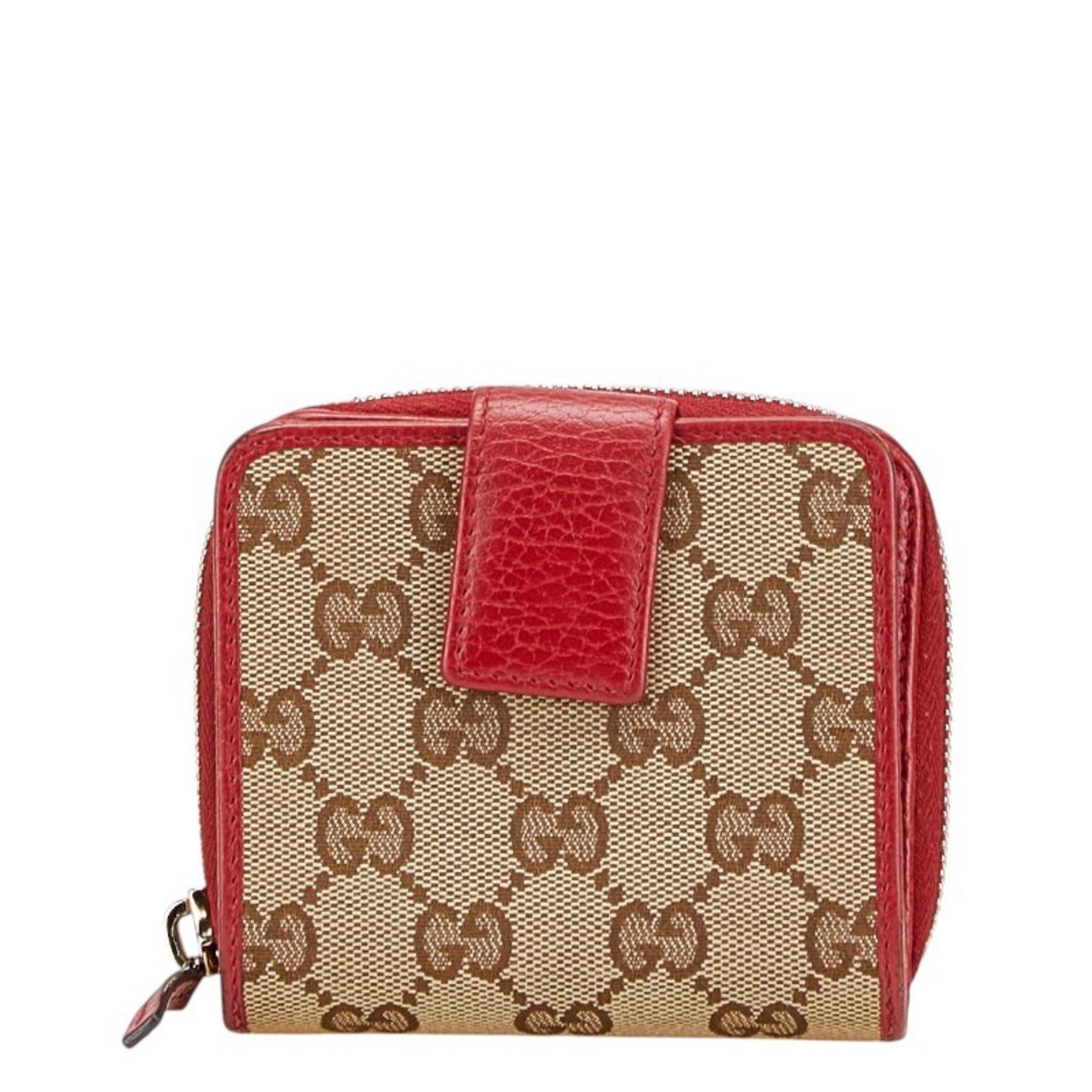 Gucci GG Canvas Long Wallet Beige Red