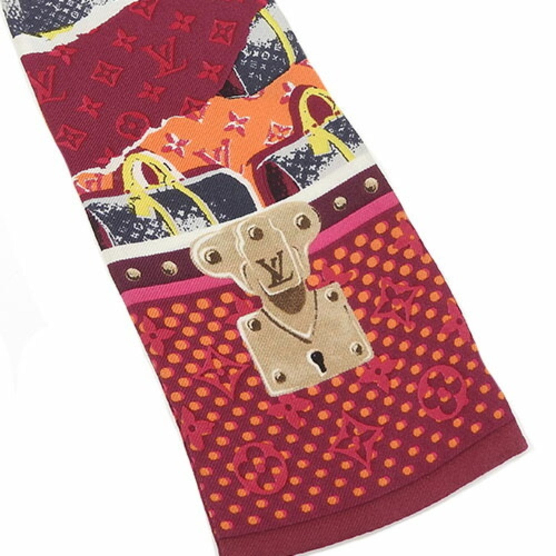 Louis Vuitton Scarf Bandeau Monogram Keepall Pattern 100% Silk Multicolor Accessory Women's LOUIS VUITTON accessory scarf monogram