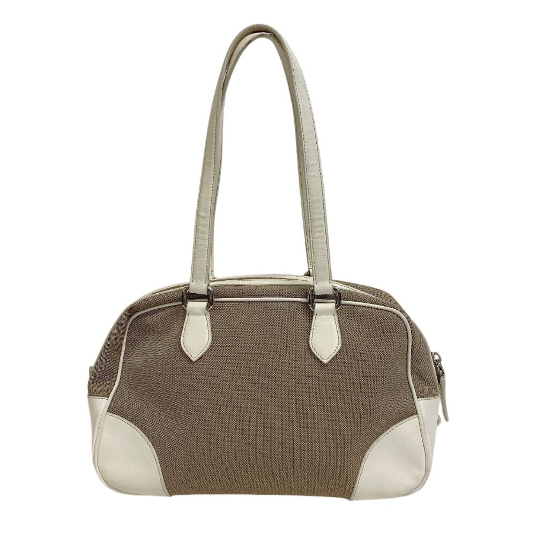 PRADA Jacquard Handbag Brown Women's
