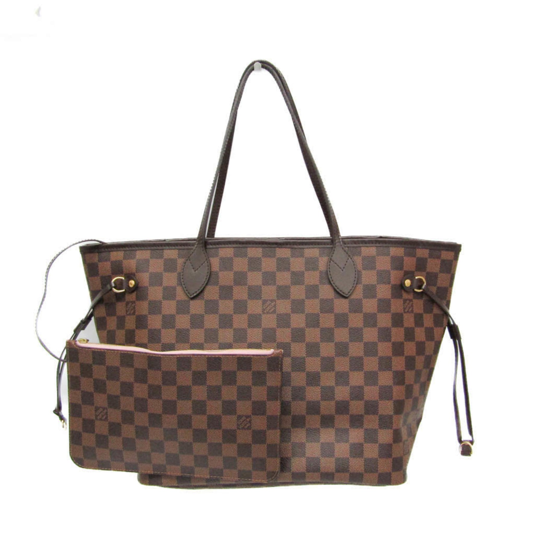 Louis Vuitton Damier Neverfull MM Tote Bag Rose Ballerine,Ebene