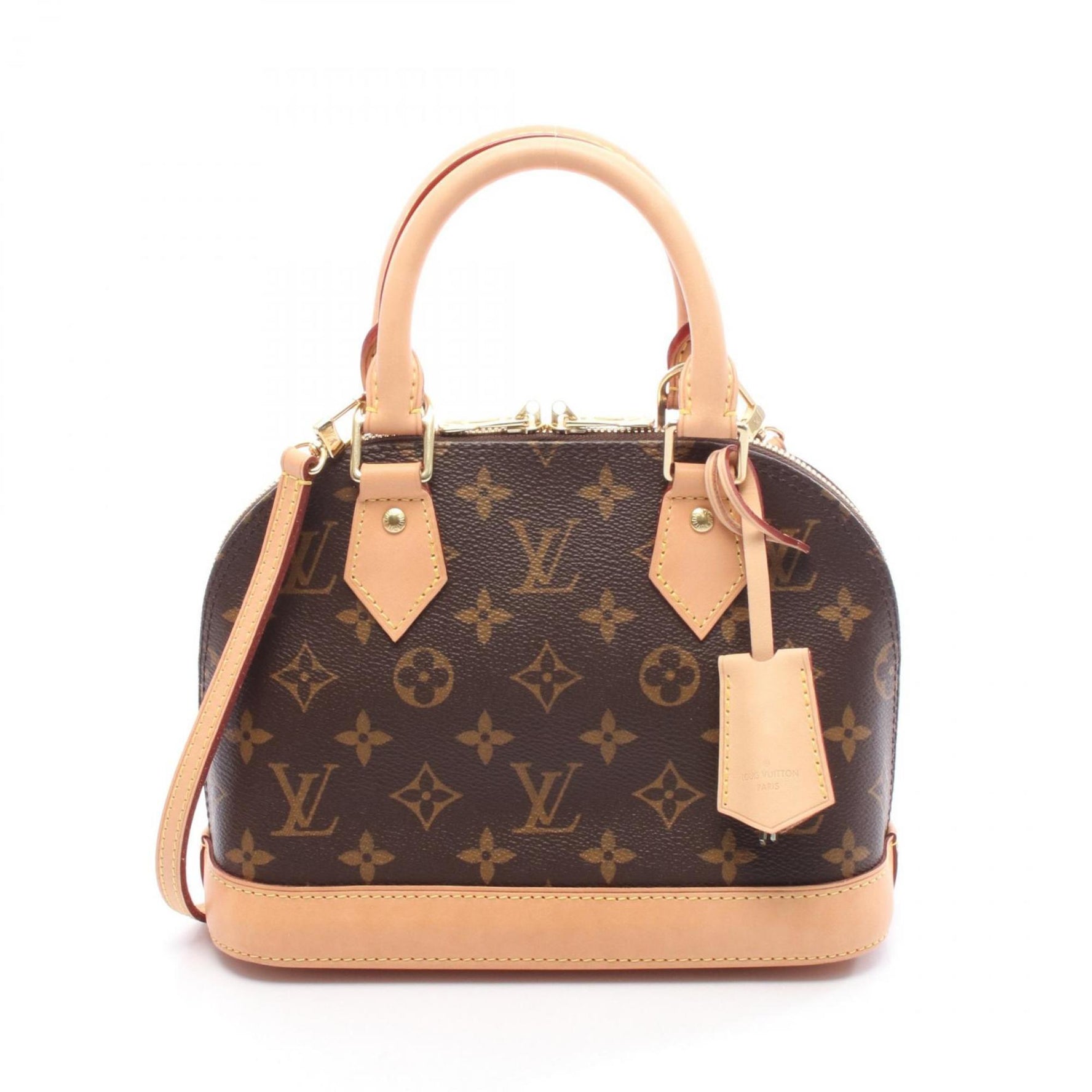 Louis Vuitton Alma BB Handbag, Coated Canvas and Leather, Monogram, Brown