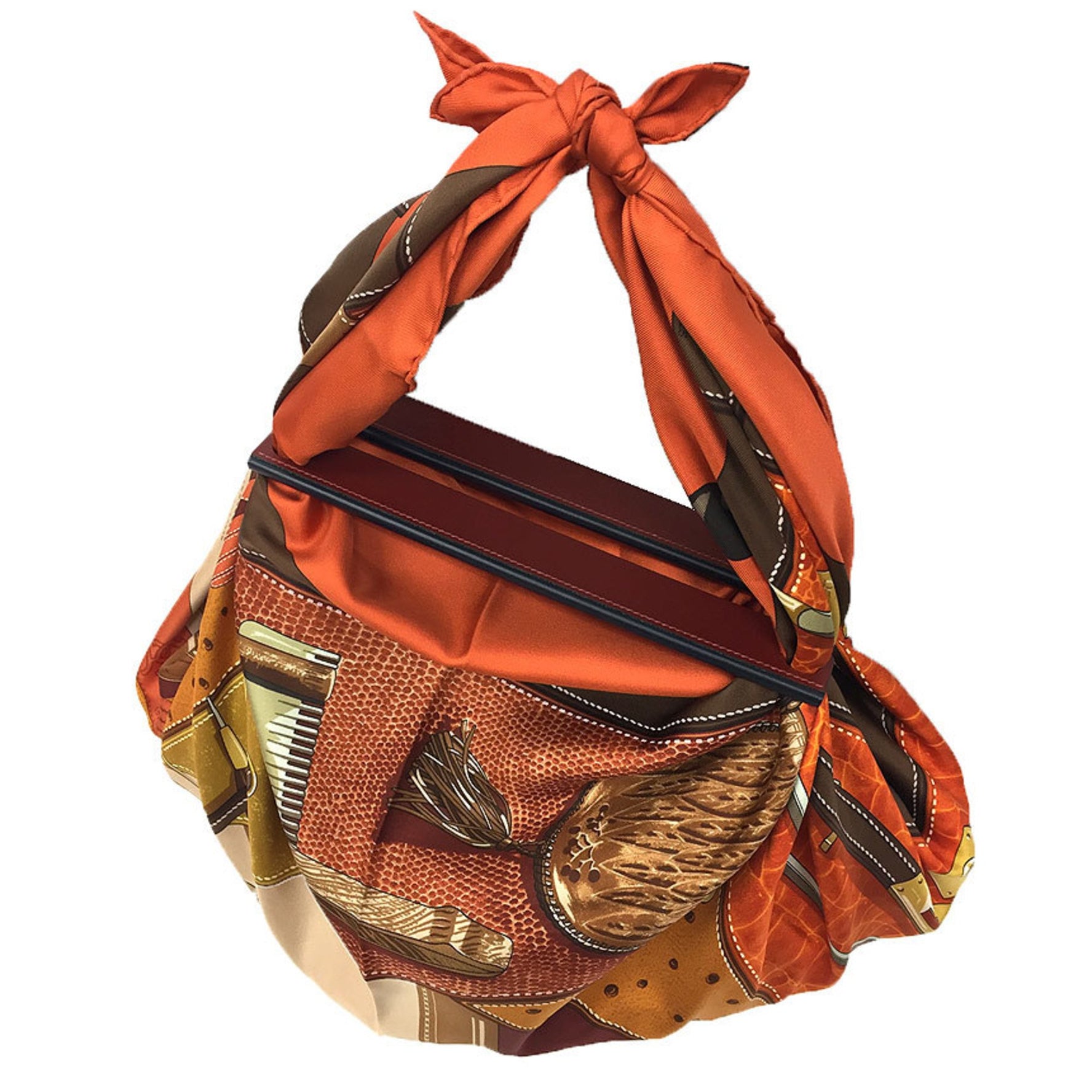 Hermes Silkit Scarf Muffler Z Stamp Rouge Ash x Blue Indigo