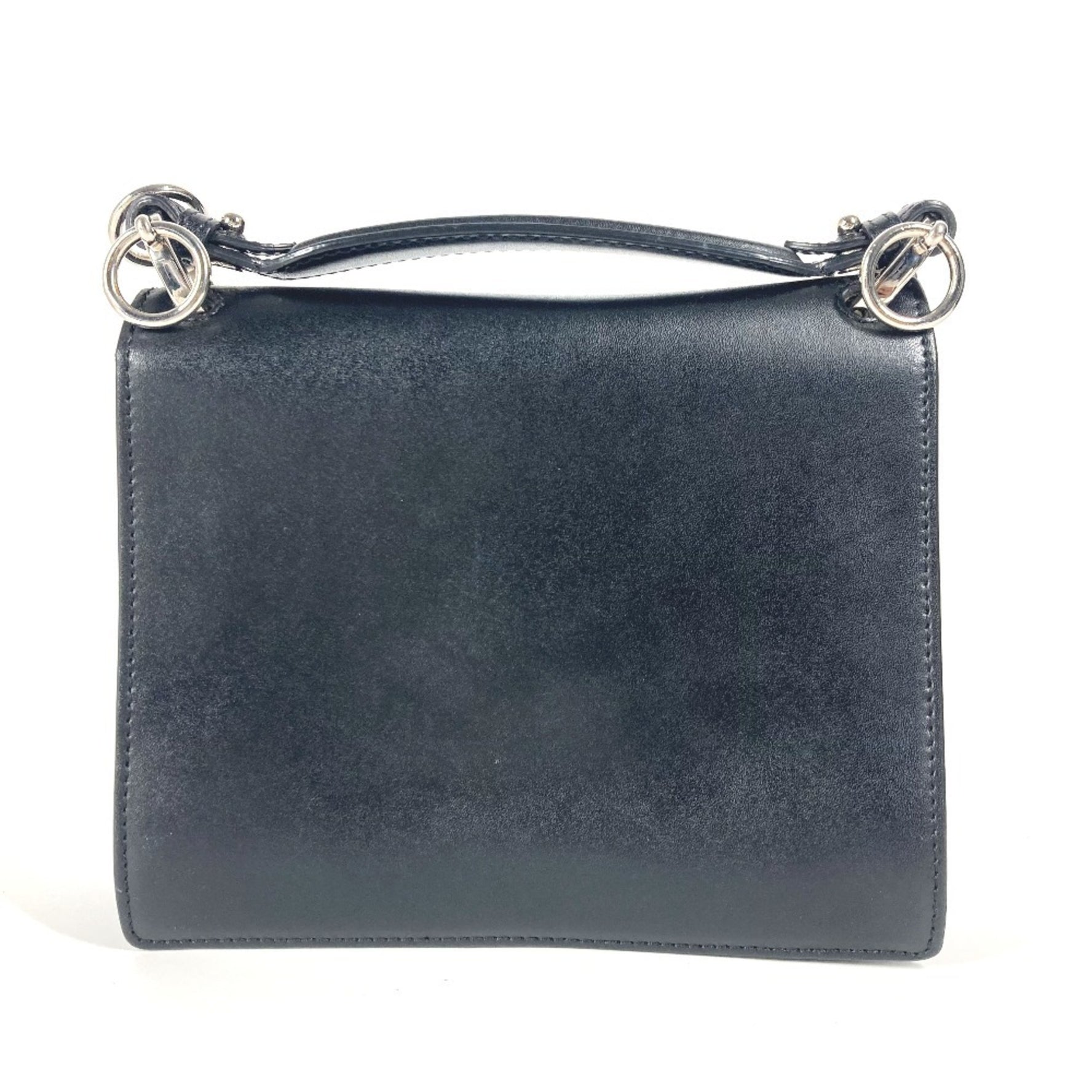 FENDI Mini Canai Studs Bag Flap Handbag Leather