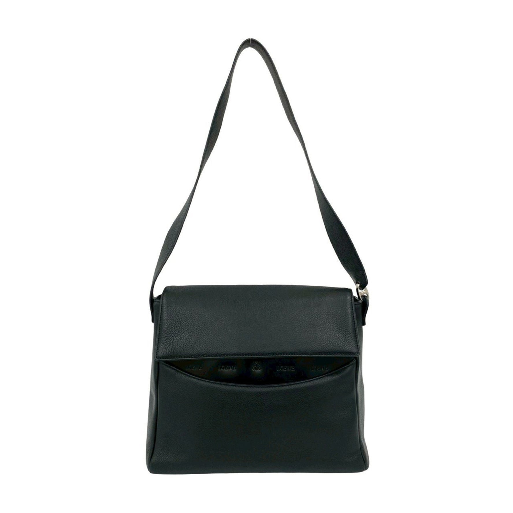 LOEWE Vintage Anagram Logo Embossed Leather Semi-Shoulder Bag/One-Shoulder Bag