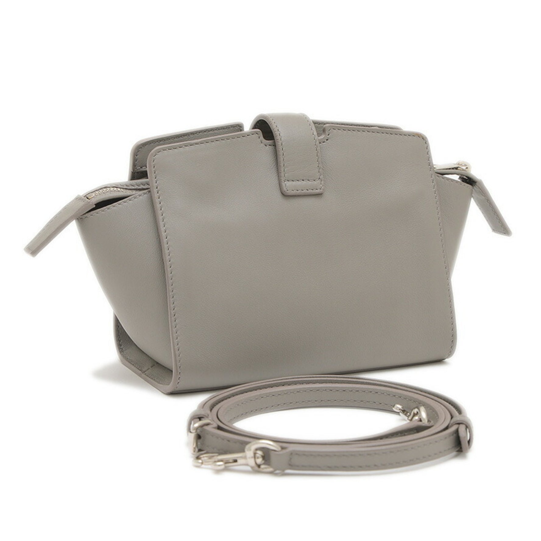 Saint Laurent Toy Cabas Shoulder Bag Leather Grey BJ50N 2825