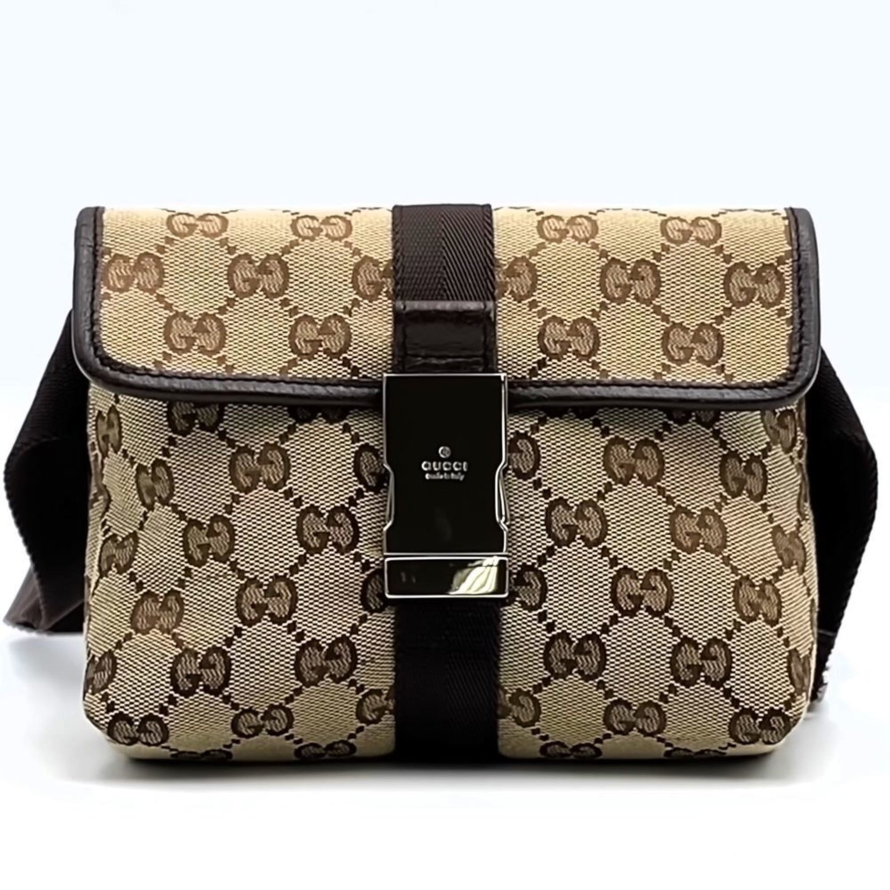 GUCCI Waist Bag, Body Pouch, Beige x Brown GG Canvas, for Men and Women