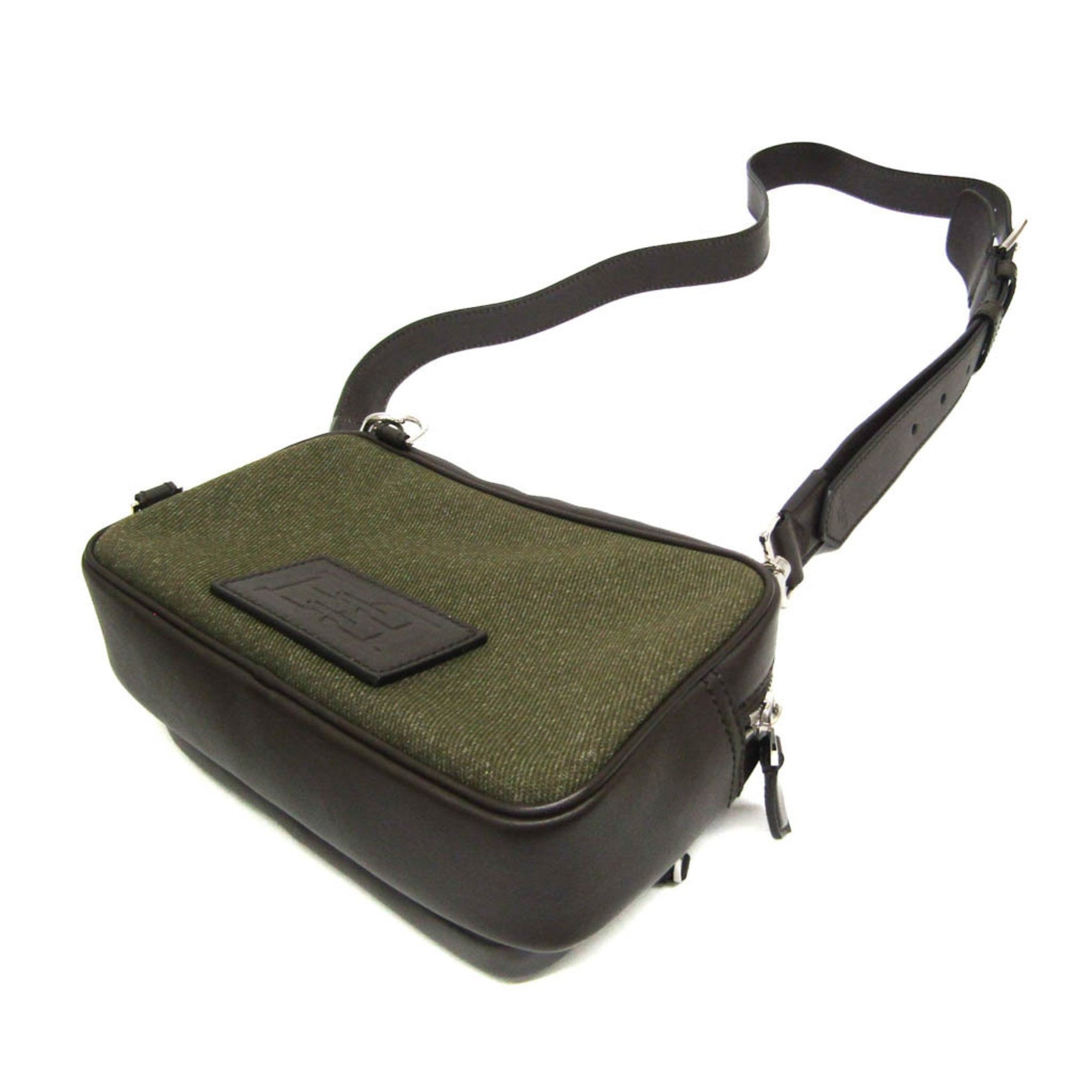 Bally CHADD.NA Women,Men Canvas,Leather Shoulder Bag Brown,Khaki