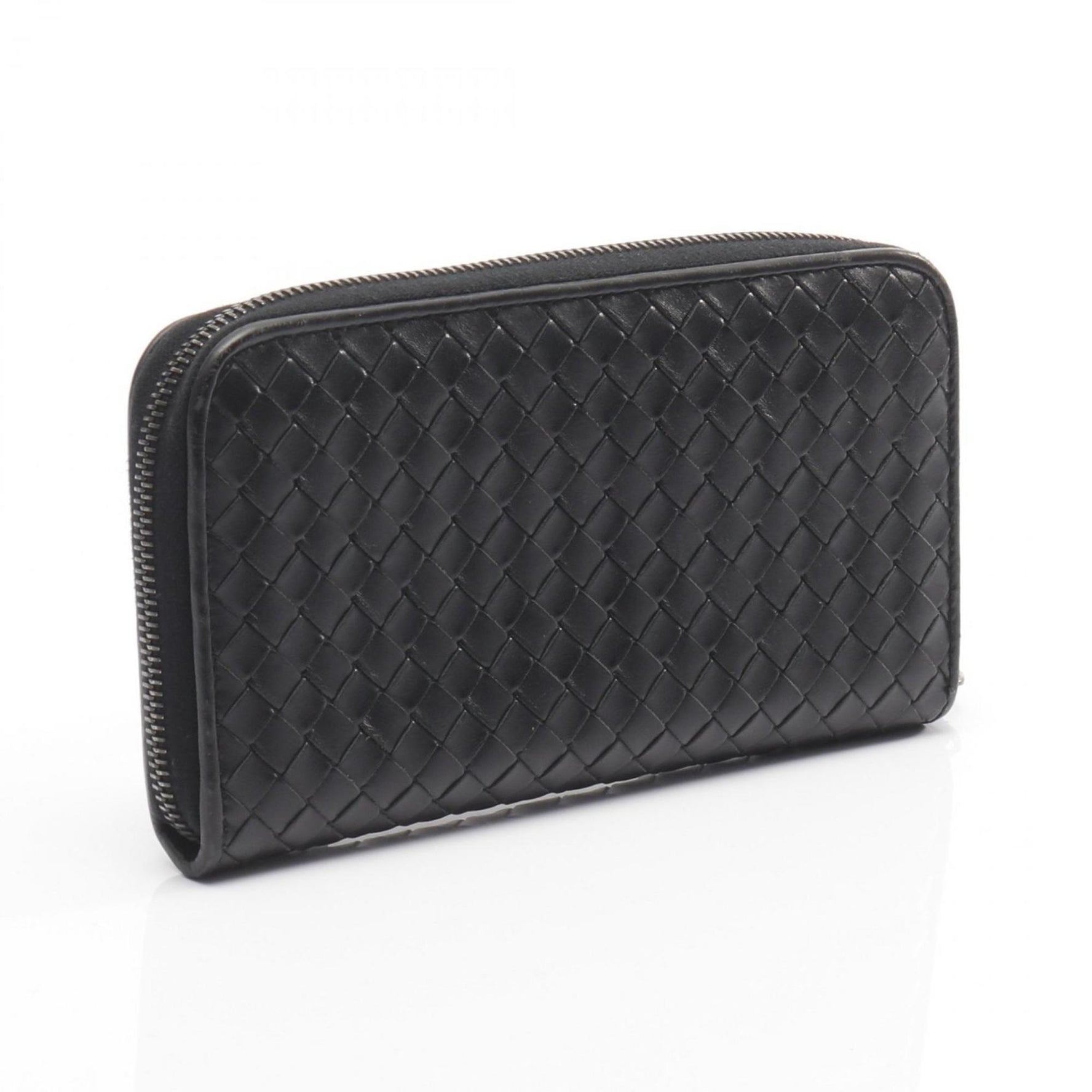 Bottega Veneta Intrecciato round long wallet, leather, men's and
