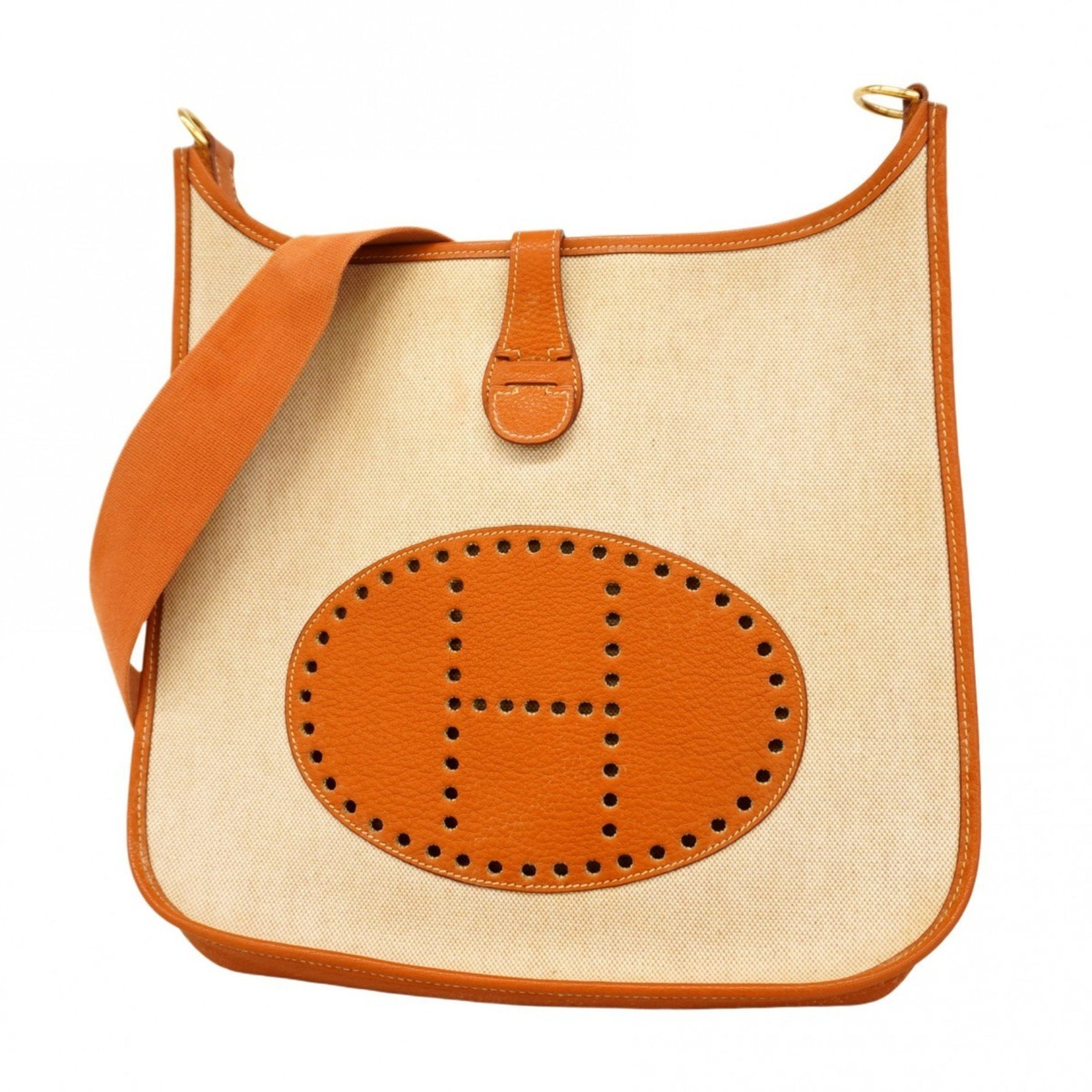 Hermes Hermès Evelyn 1GM Shoulder Bag in Toile H Natural, A Stamped, Women's