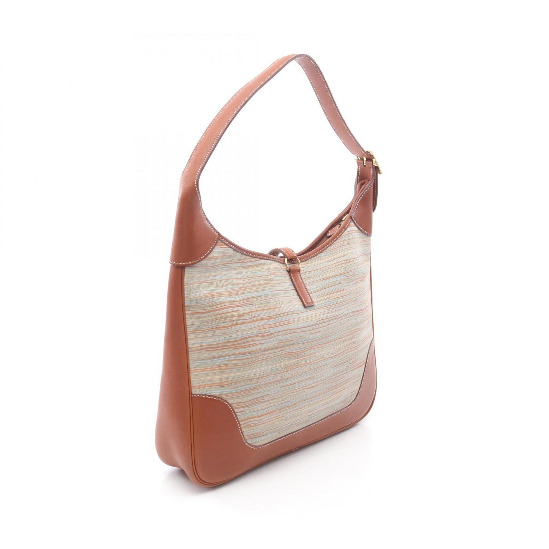 Hermes Hermès Trim 35 Noisette Shoulder Bag in Vivarato Box Calf Leather, Brown and Multicolor