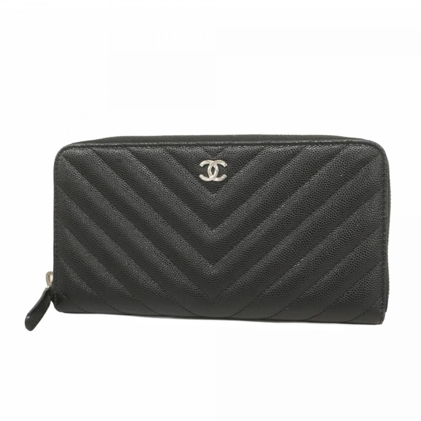 Chanel Long Wallet, V-Stitch, Caviar Leather