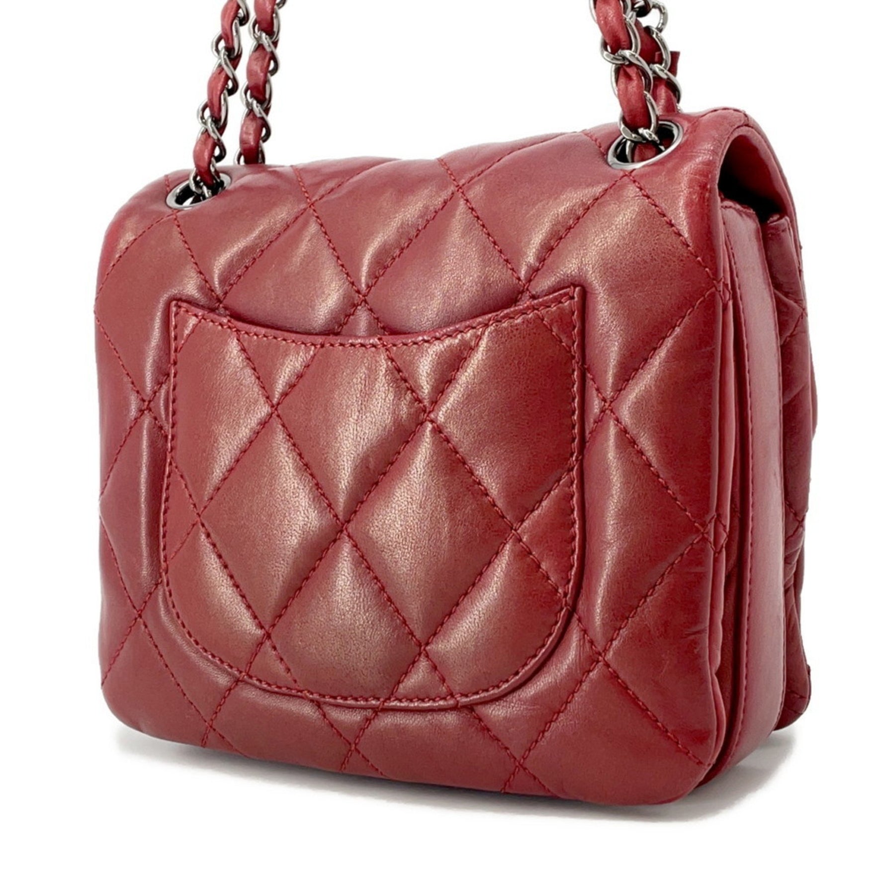 Chanel Chain Shoulder Bag Mini Matelasse Coco Mark Lambskin