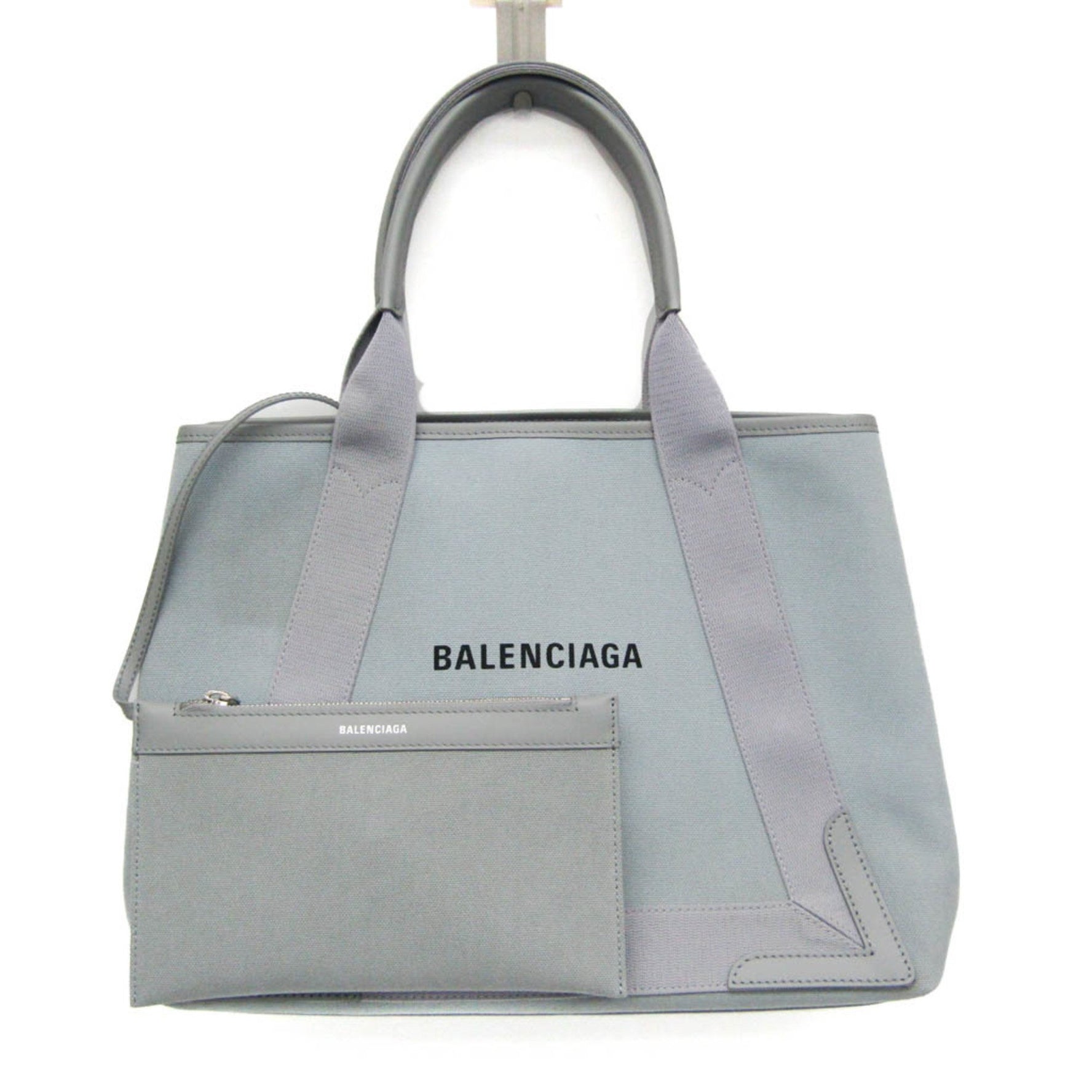 Balenciaga NAVY CABAS M Women's Leather,Canvas Tote Bag Light Blue Gray
