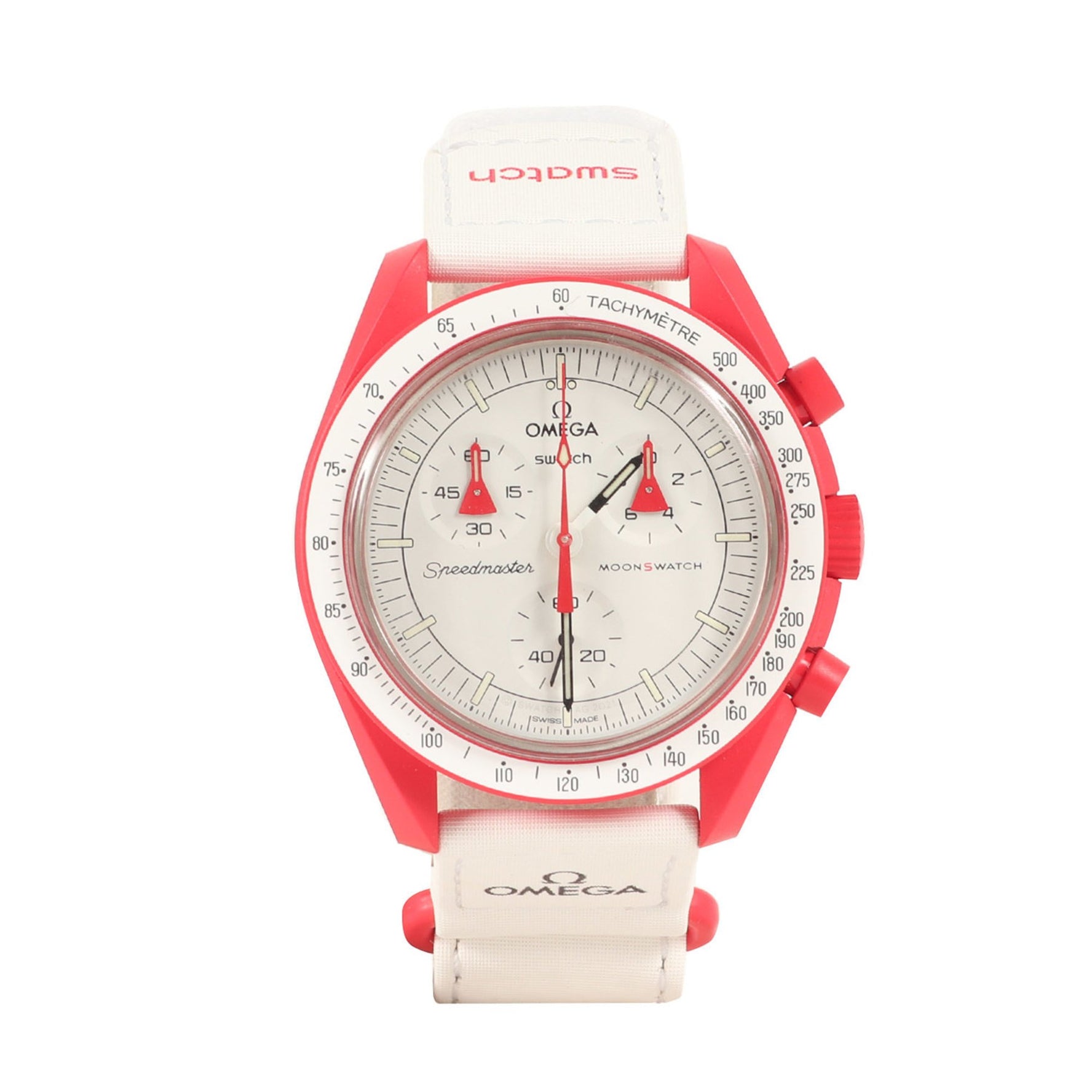 OMEGA Swatch MISSION TO THE MARS Watch (SO33R100) Red White Collaboration