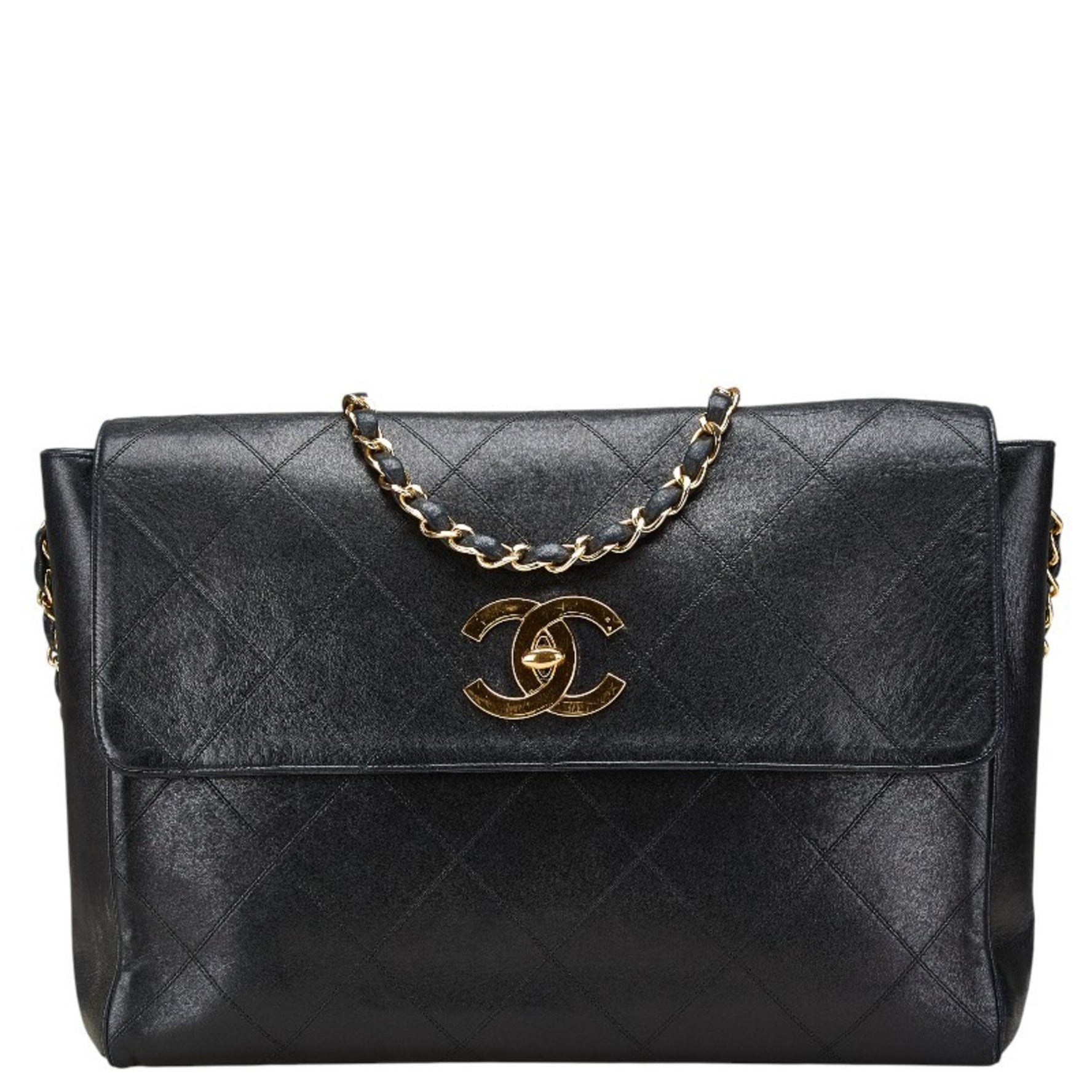 CHANEL Deca Coco Mark Bicolor Chain Shoulder Bag in Lambskin