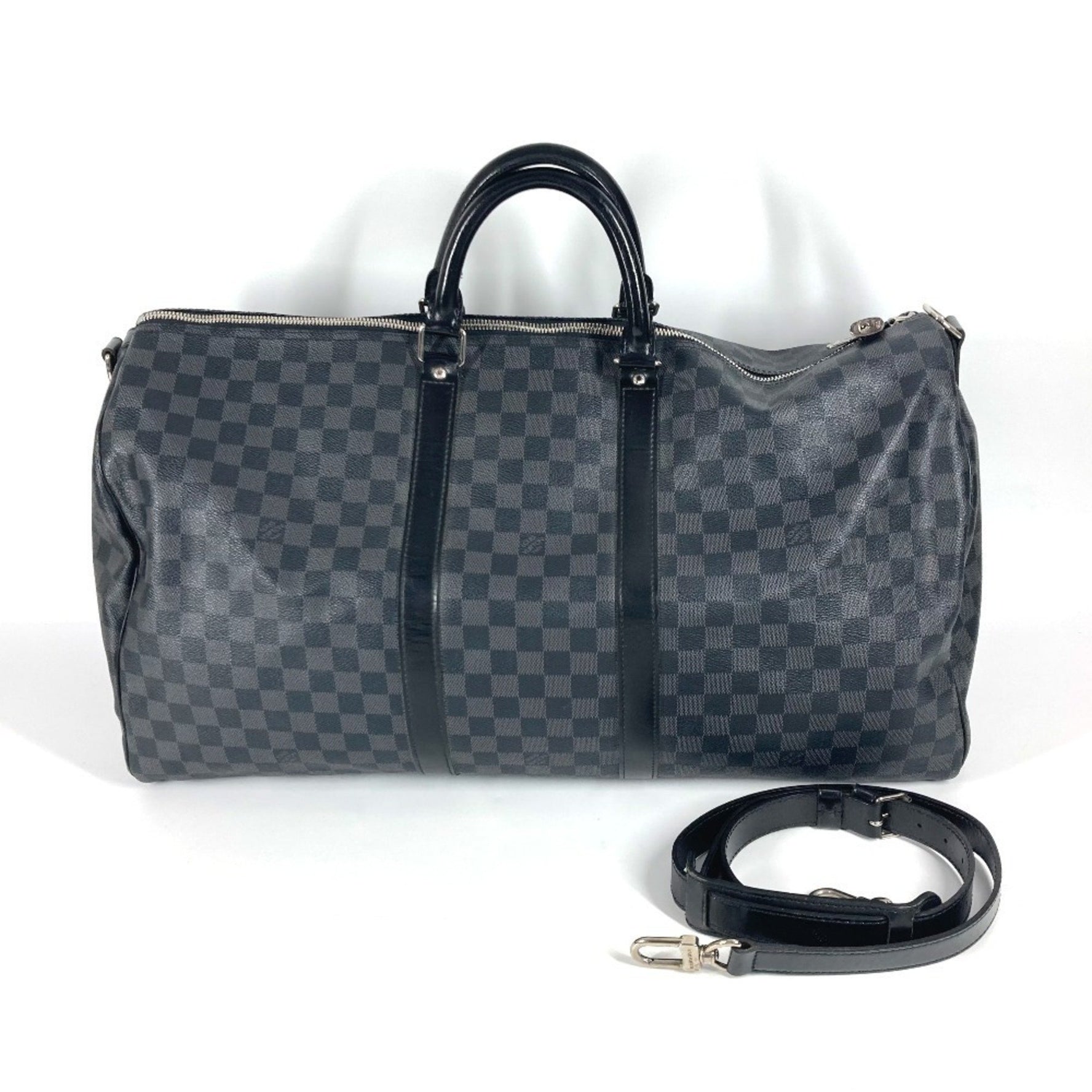Louis Vuitton Damier Graphite Keepall Bandouliere 55 Bag, Travel Boston Canvas, Men's and
