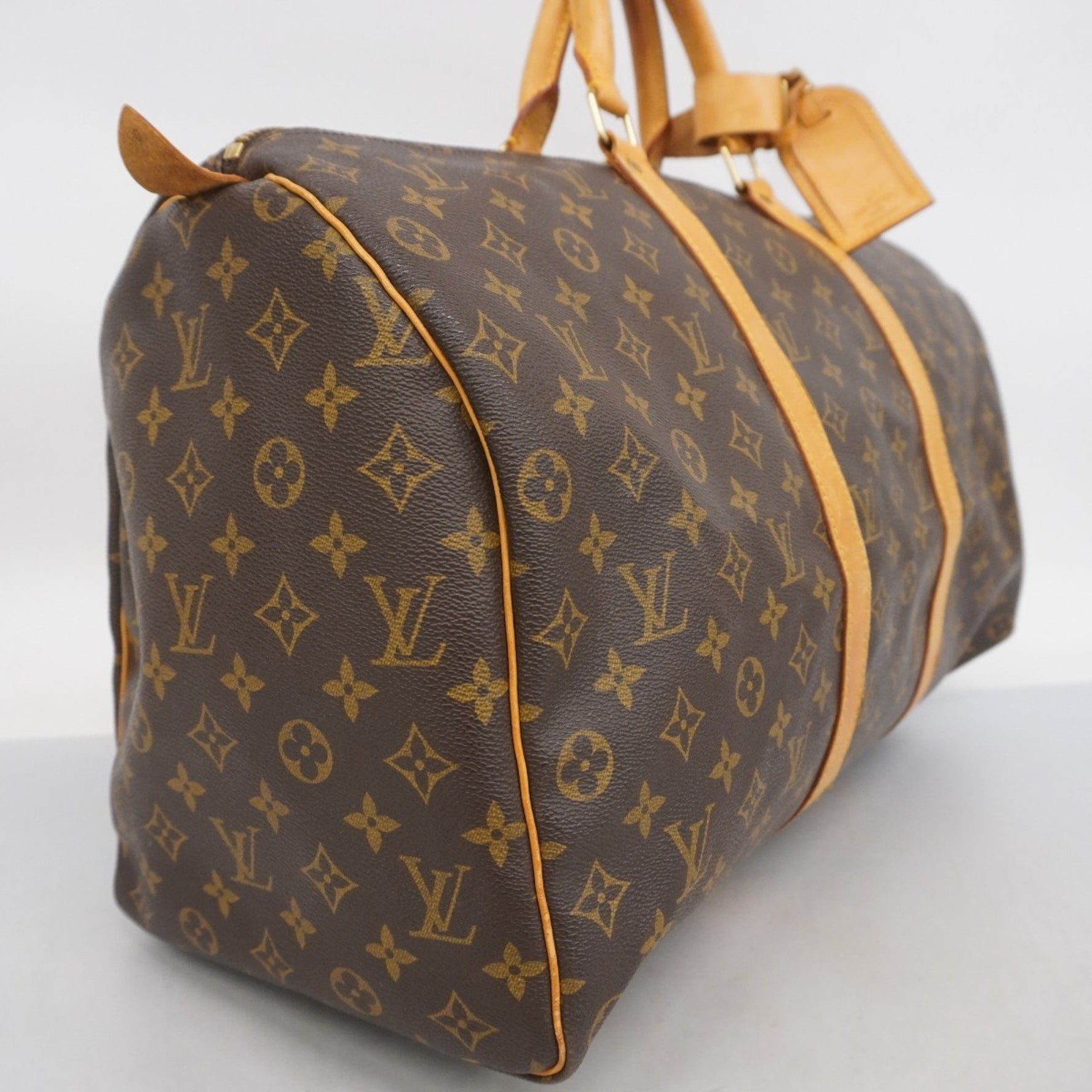 Louis Vuitton Monogram Keepall 50 Boston Bag M41426 Brown Men's and Women's