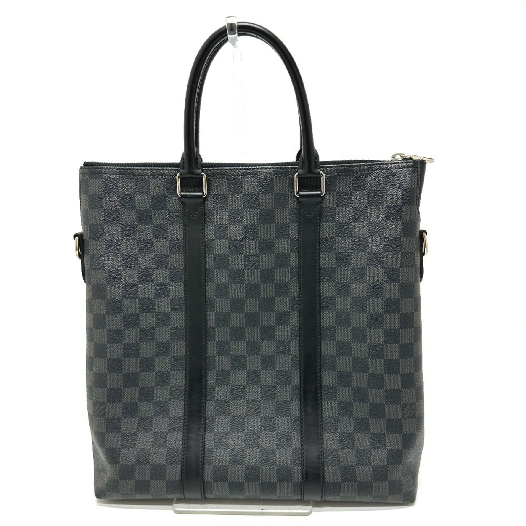 LOUIS VUITTON N40000 Damier Graphite Anton Tote Bag in Canvas, Men's, Black