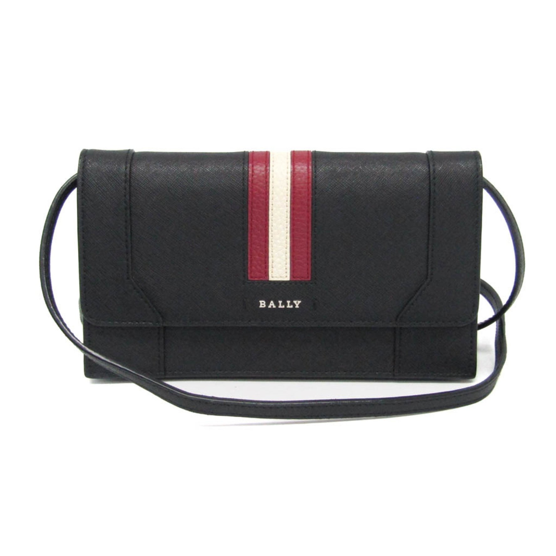 Bally Women's Leather Chain/Shoulder Wallet Black