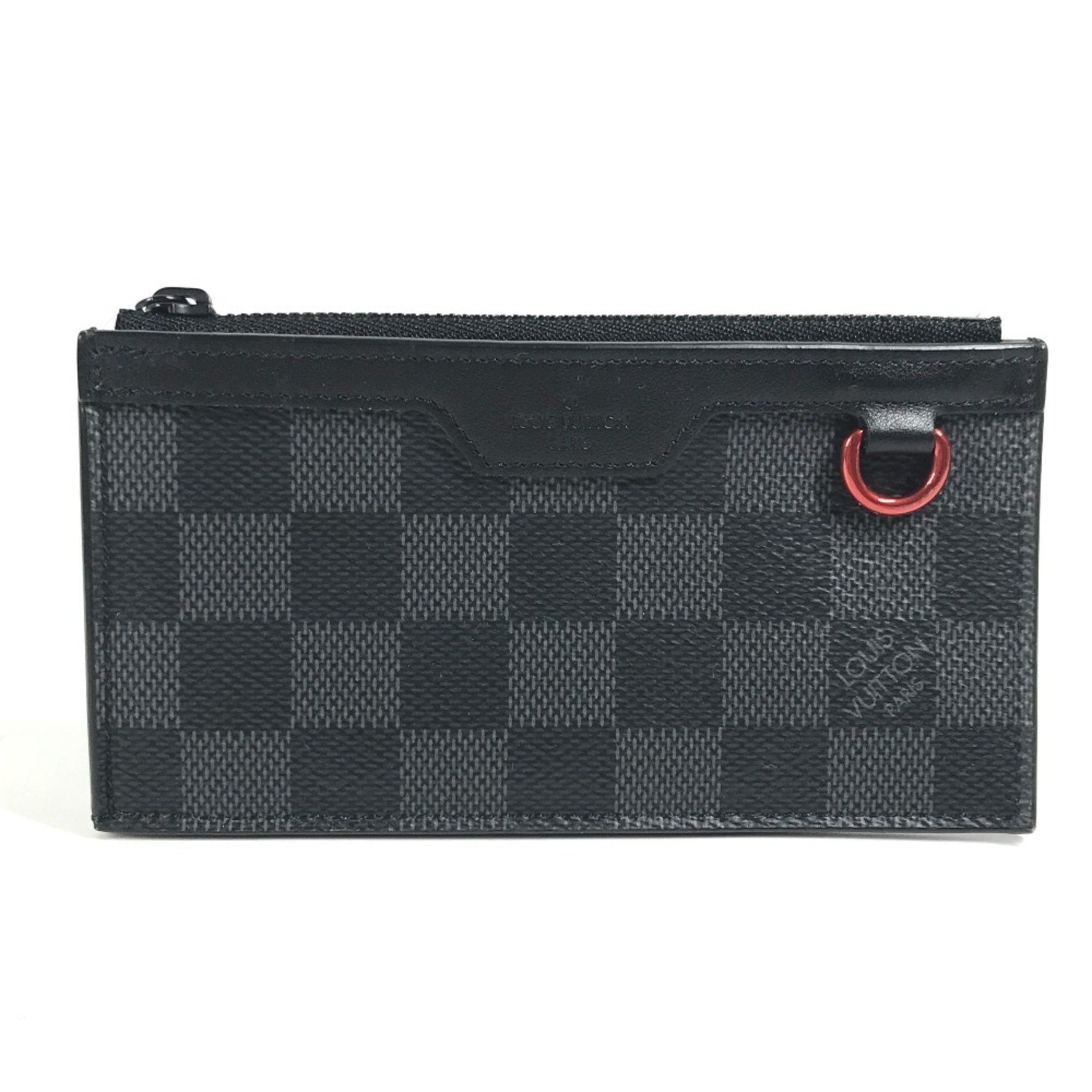 LOUIS VUITTON N60354 Damier Graphite Utility Coin/Card Holder/Coin Purse/Wallet in Canvas, Men's, Black