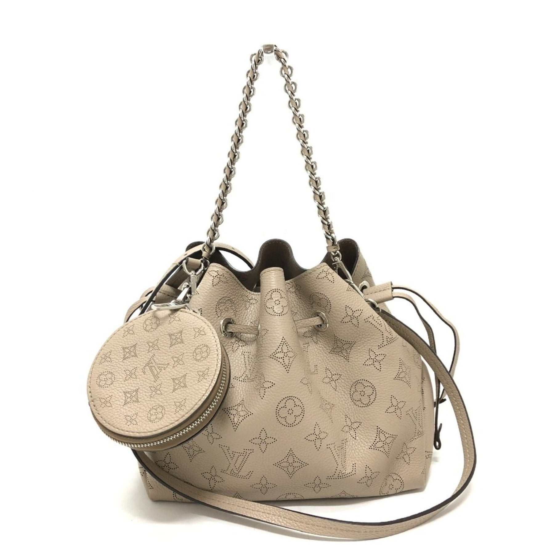 LOUIS VUITTON M57201 Monogram Mahina Bella Drawstring 2-Way Handbag/Bag/Shoulder Bag, Mahina, Women's, Beige