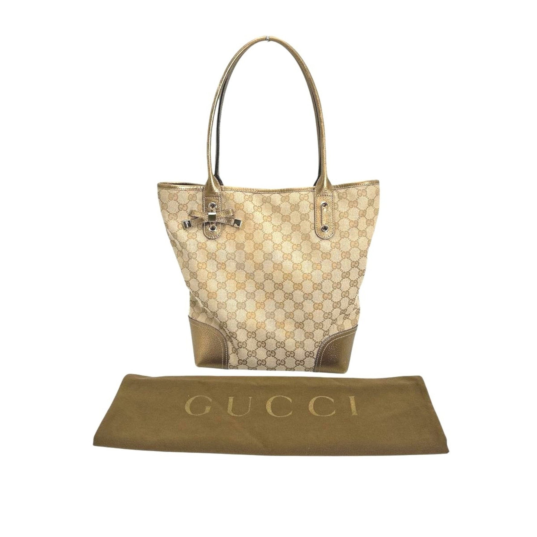 GUCCI Tote Bag Handbag Canvas GG