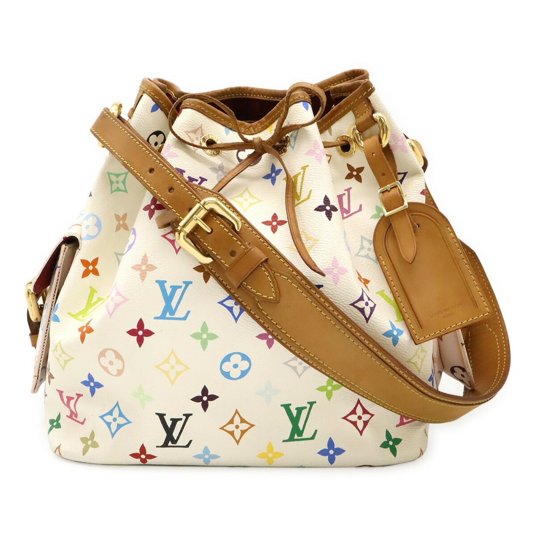 Louis Vuitton Monogram Multicolore Petit Noe Shoulder Bag in Blanc White