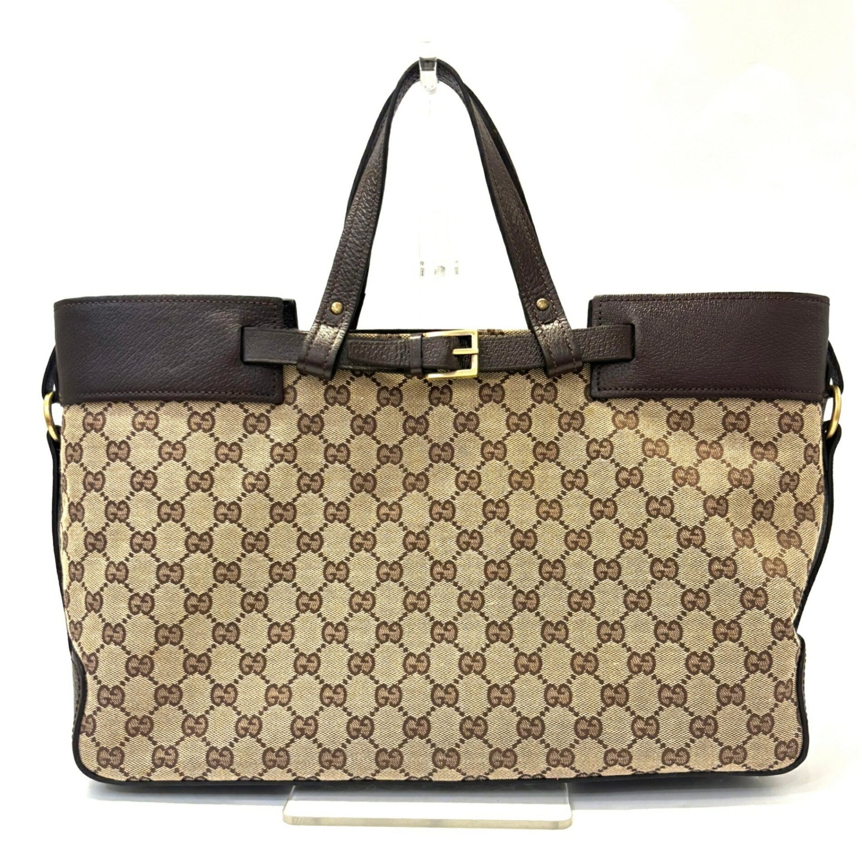 Gucci GG Canvas Tote Bag Beige Brown
