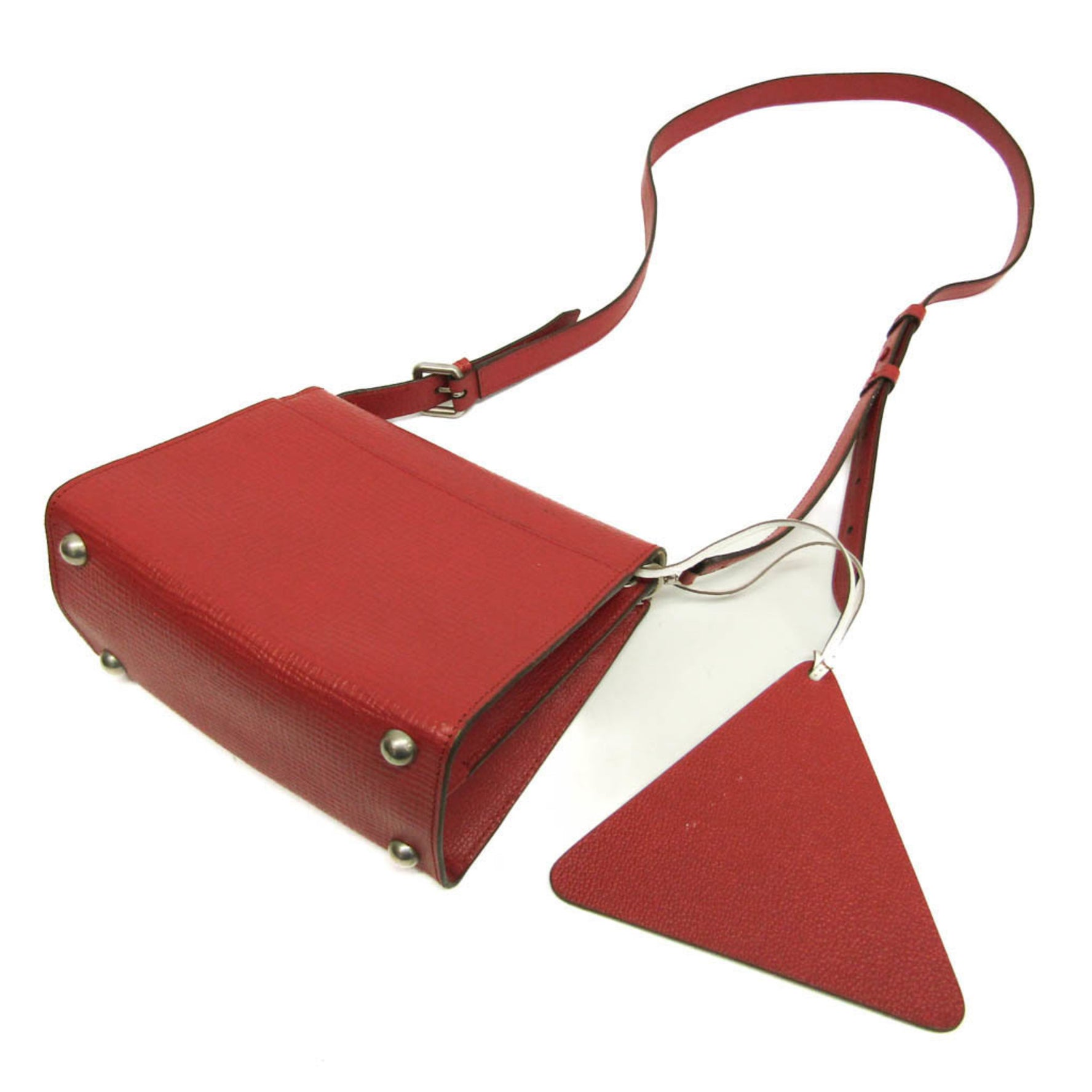 Maison Margiela Leather Shoulder Bag Dark Red