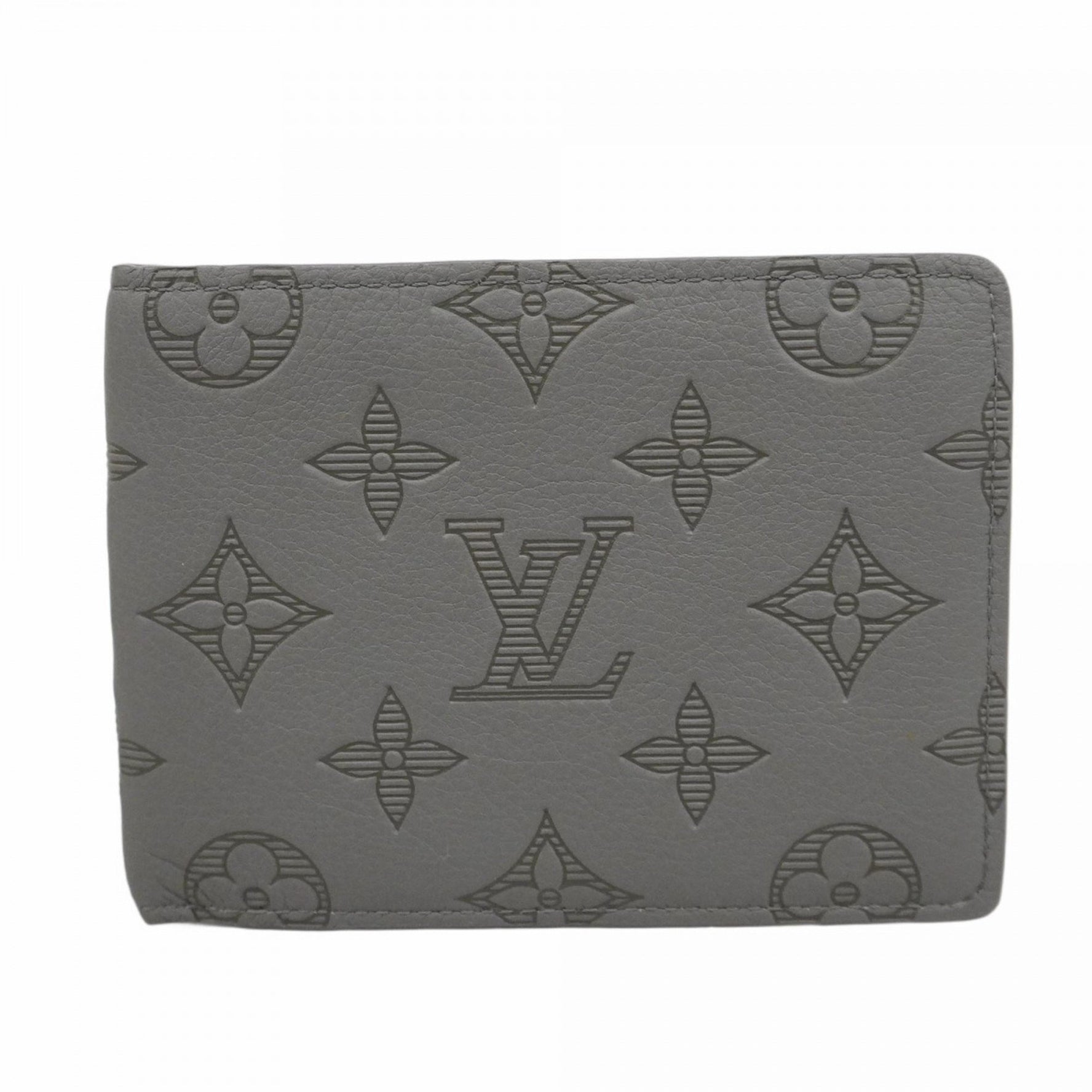 Louis Vuitton Monogram Shadow Portefeuille Multiple Wallet M81383 in Anthracite Gray for Men