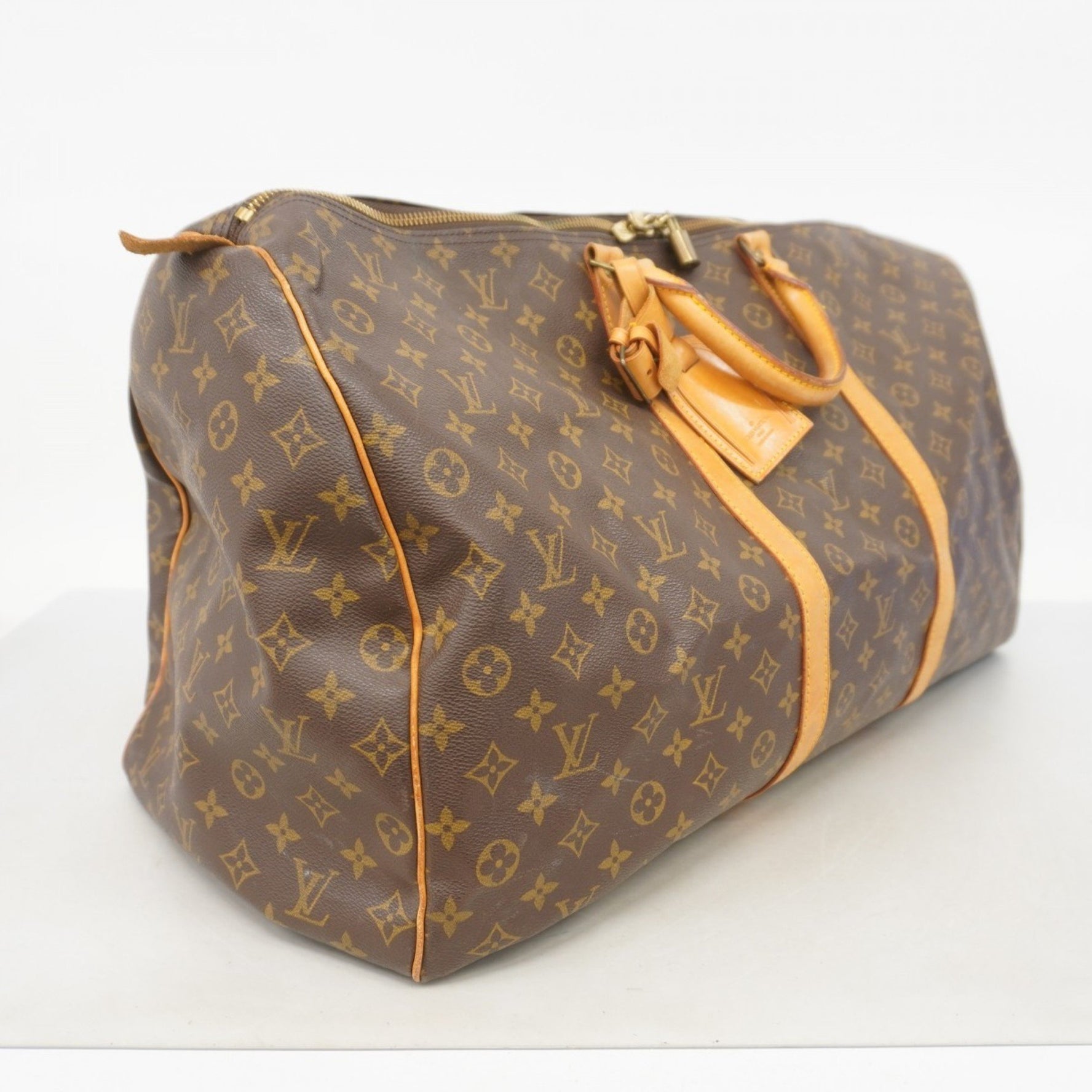 Louis Vuitton Monogram Keepall 60 Boston Bag M41422 Brown Men's and Women's
