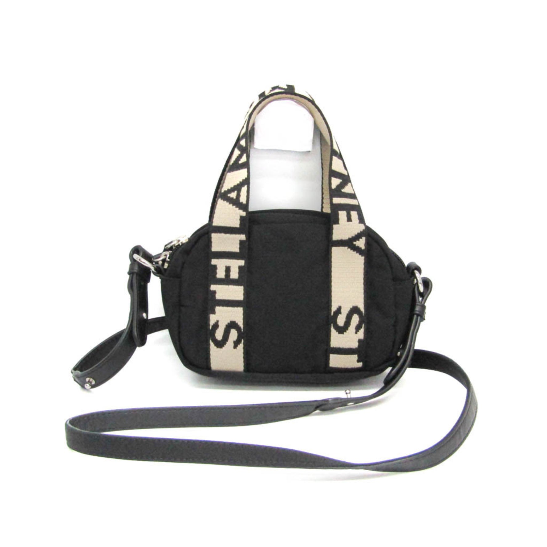Stella McCartney Logo Small W8729 Women's Polyester,Nylon Handbag,Shoulder Bag Beige,Black