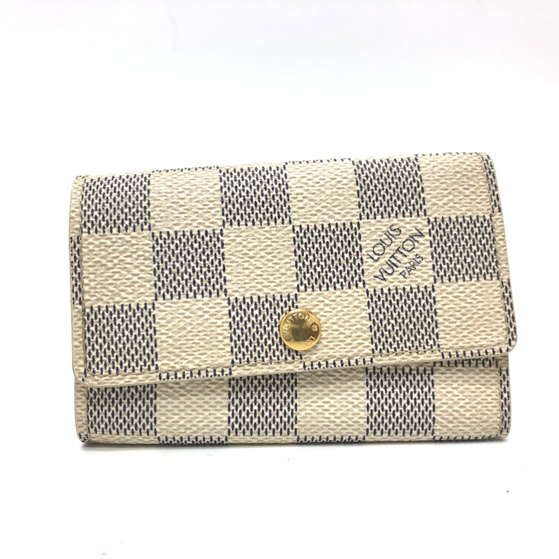 Louis Vuitton Damier Azur 6 key case Key Case GoldHardware