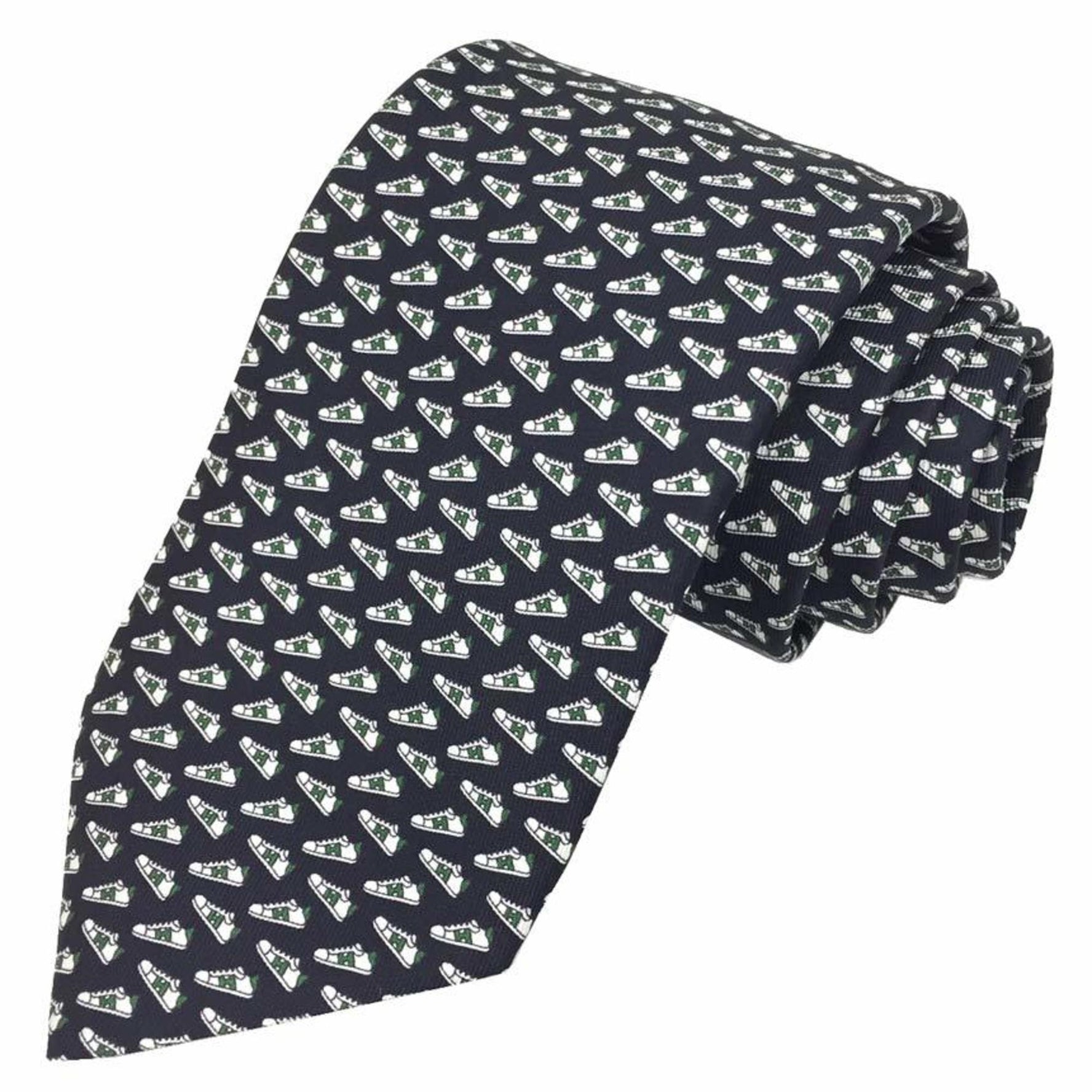 Hermes HERMES Tie 626219T 07 H AILE Sneakers Silk MARINE FONCE/BLANC/VE Navy Men's Unused