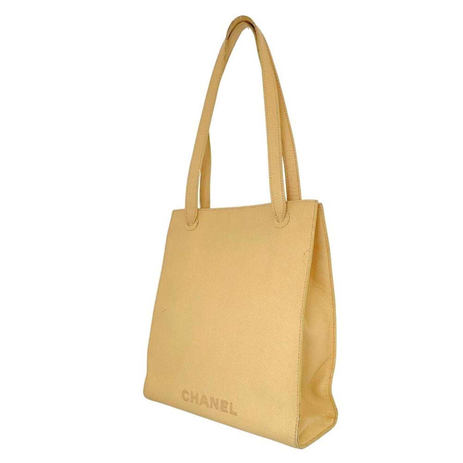 CHANEL shoulder bag leather 1998 snap button logo ladies