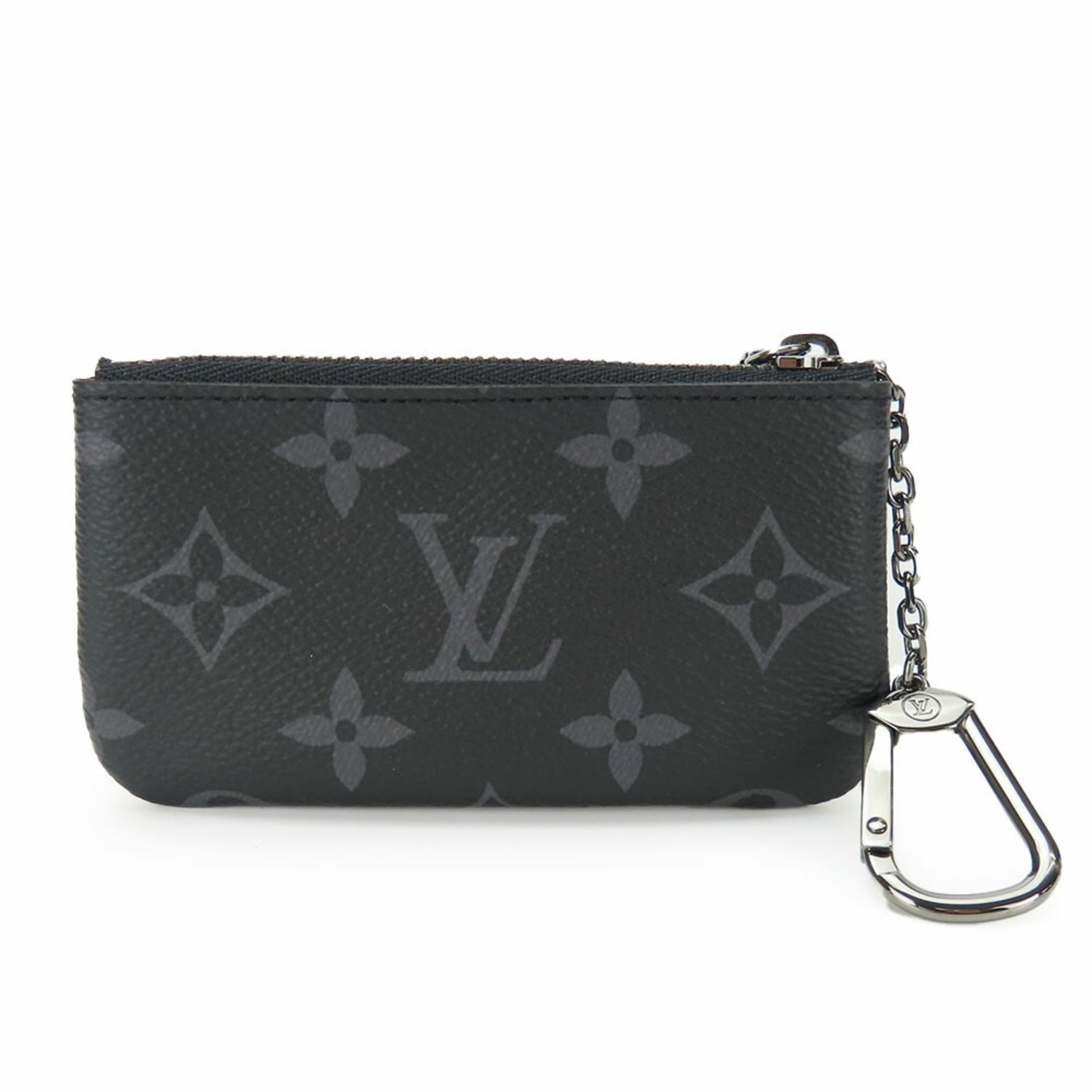 Louis Vuitton Wallet/Coin Case Pochette Cle Monogram Eclipse Gray Black Key Accessories
