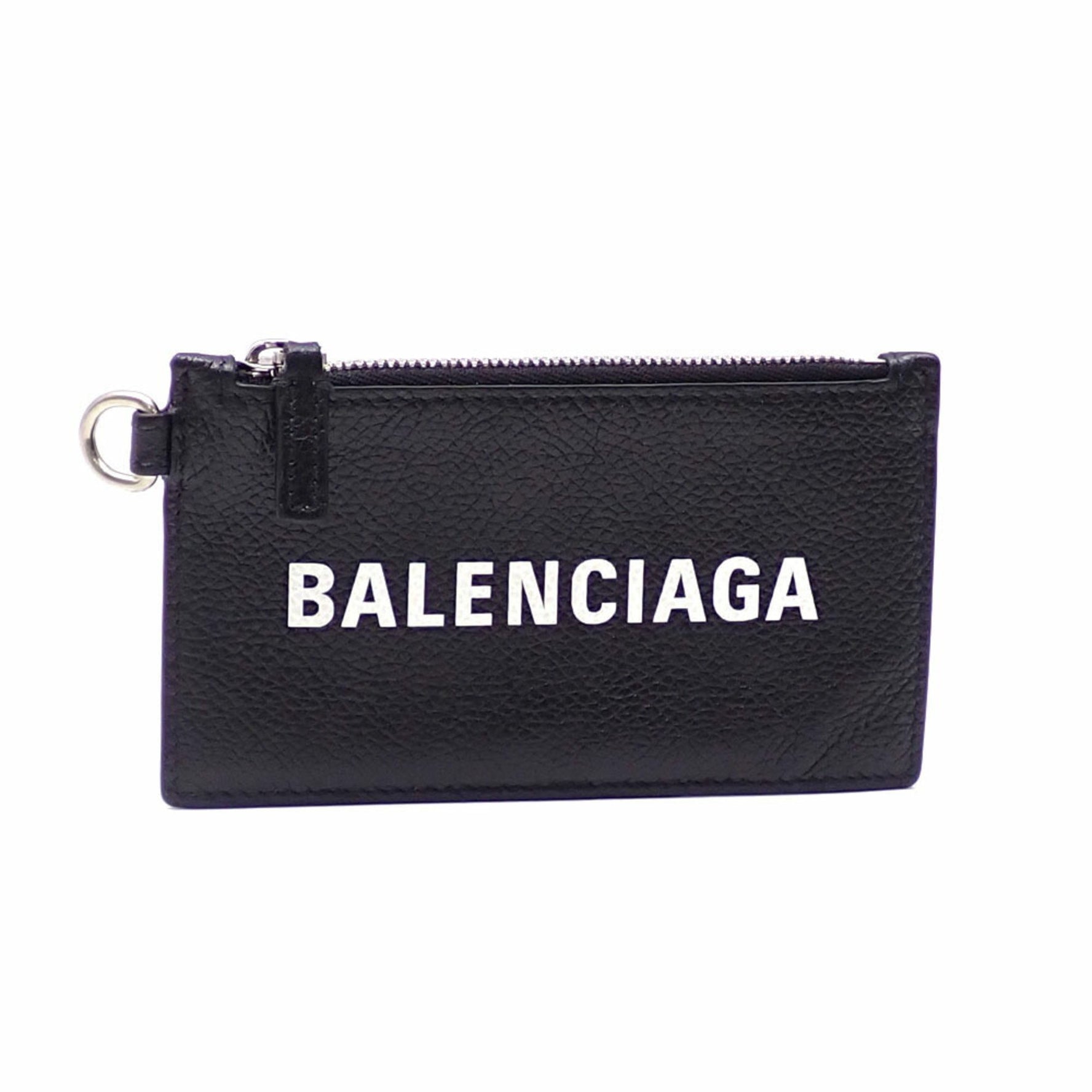 Balenciaga Men's Black Leather Coin Case