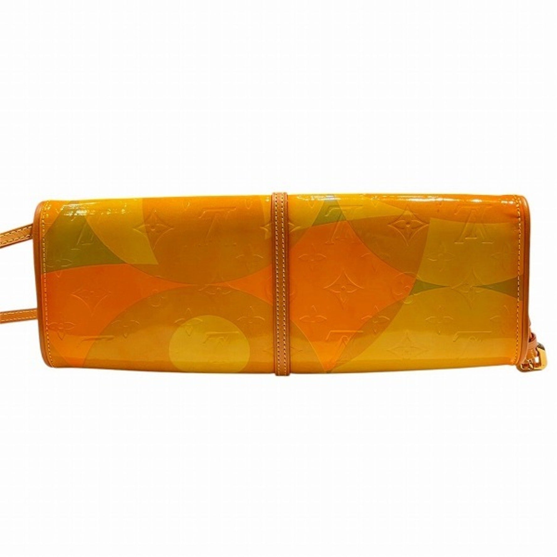 Louis Vuitton Vernis Pochette Fleur M91117 Yellow Shoulder Bag for Women